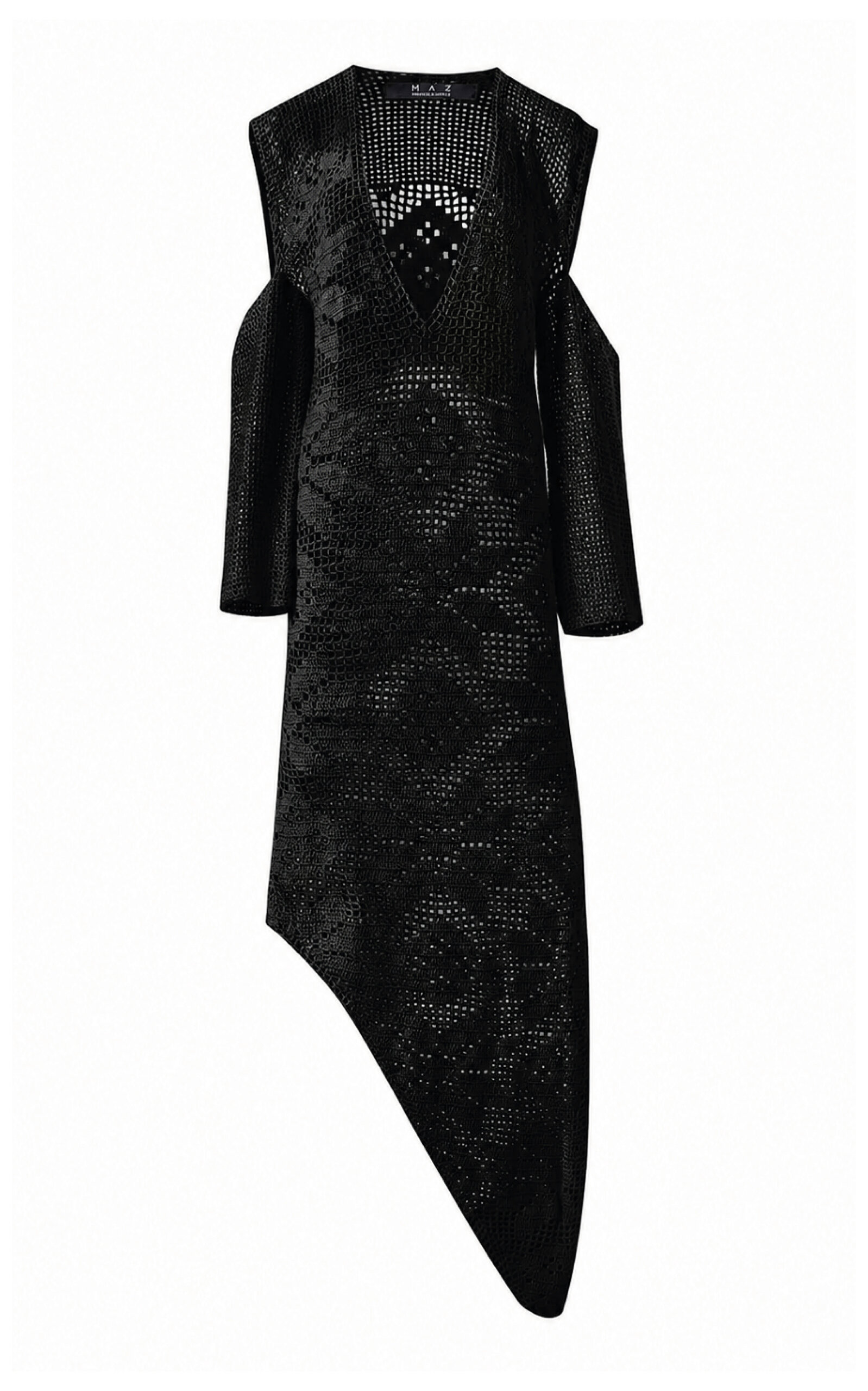 Maz Manuela Álvarez Fdv Cotton Crochet Midi Dress In Black