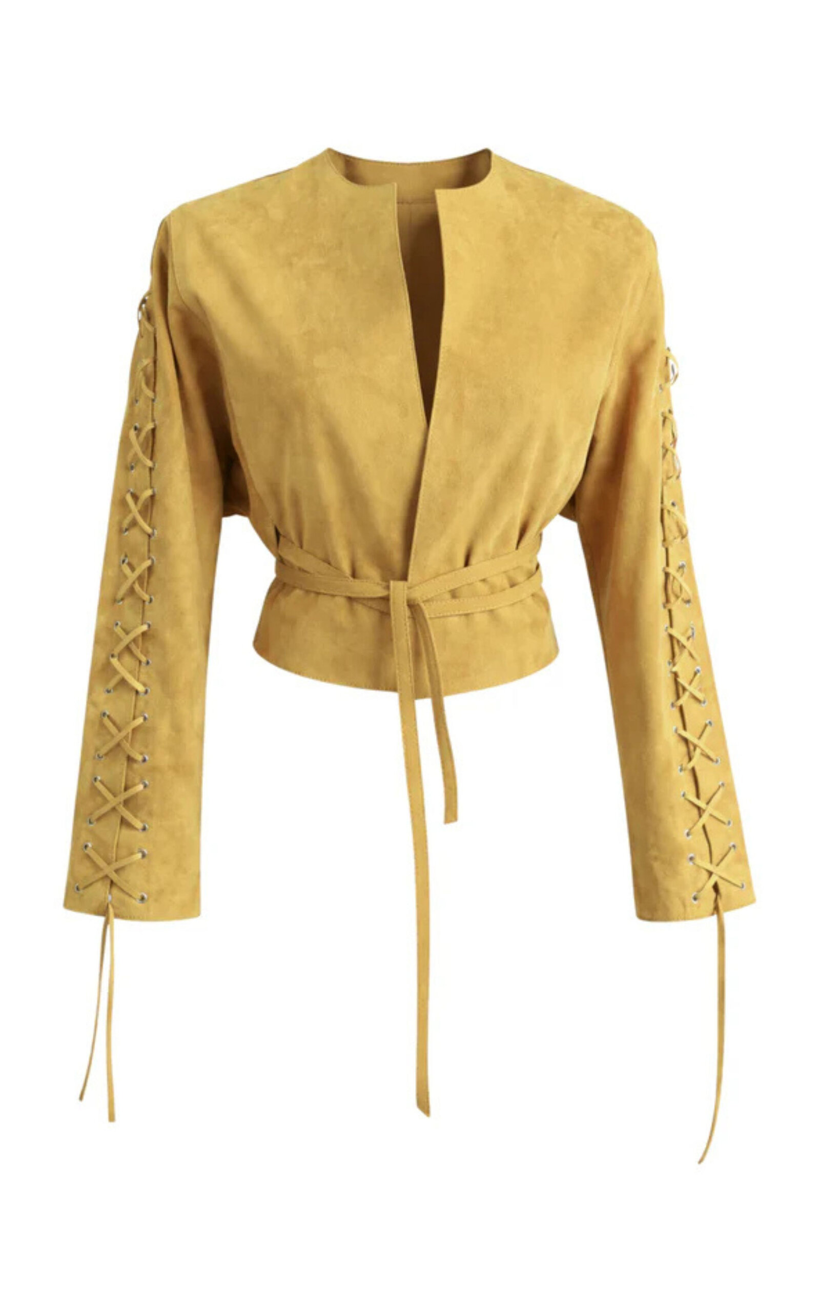ZUT - Jockey Suede Lace-Up Jacket - Tan - S - Moda Operandi