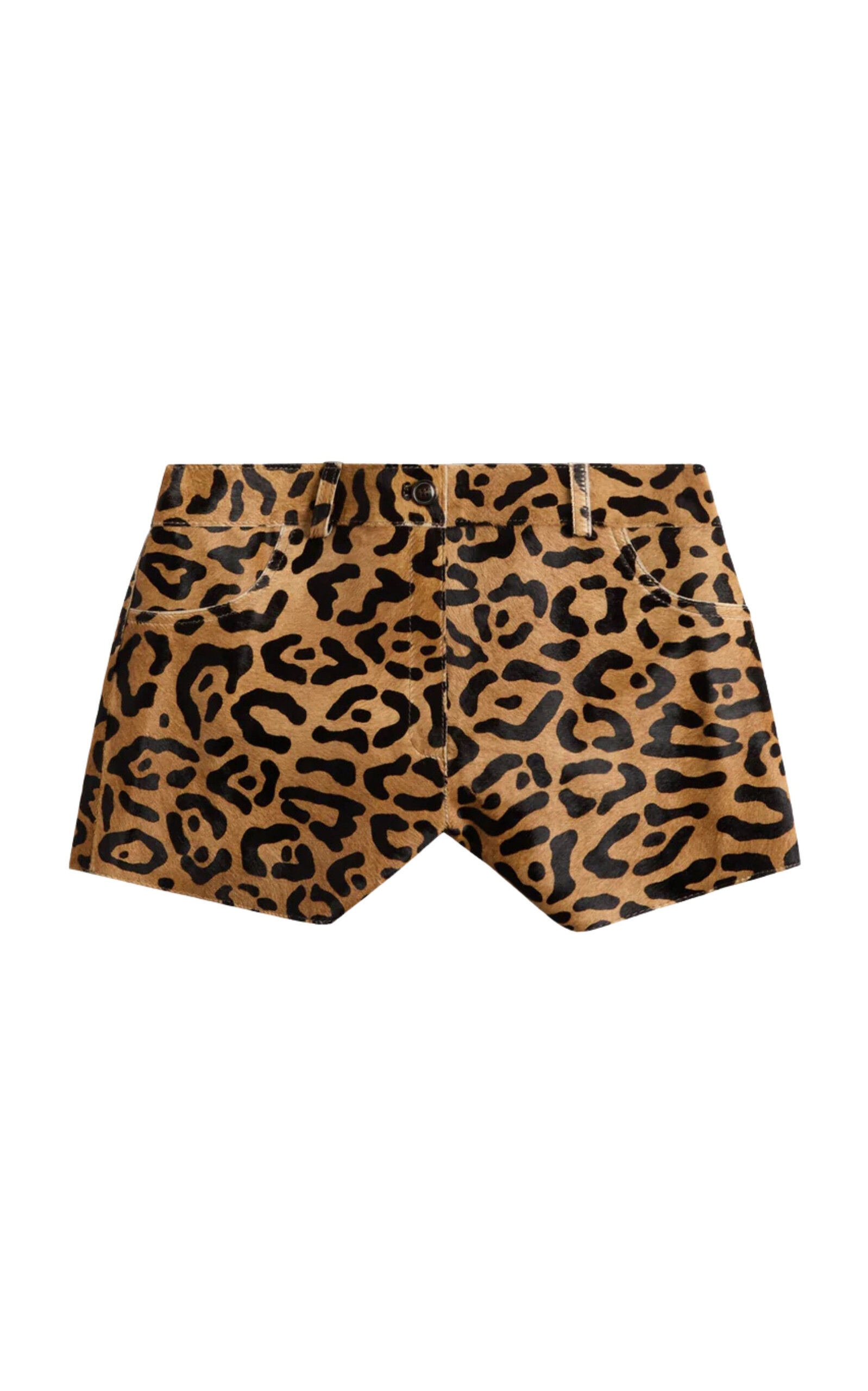 ZUT - Ellis Leopard-Print Haircalf Leather Shorts - Animal - XS - Moda Operandi