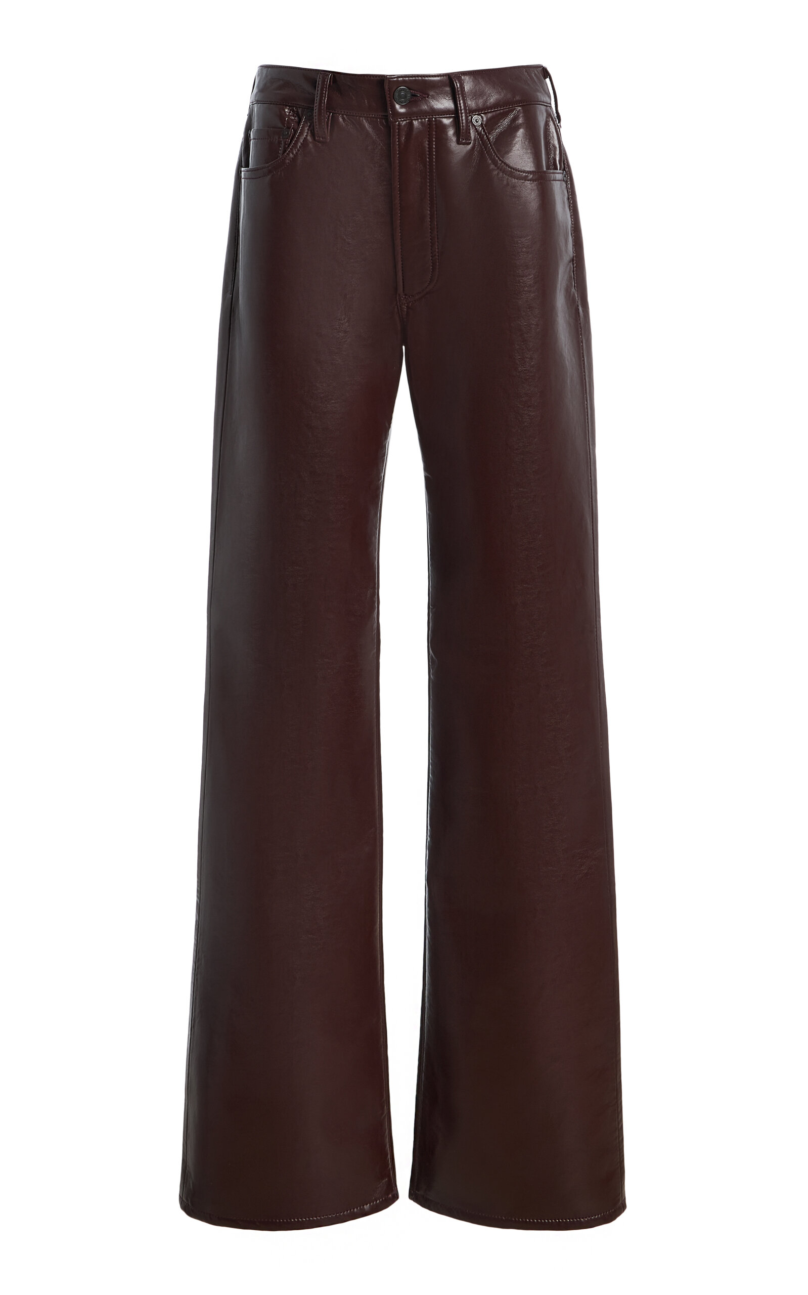 Citizens of Humanity - Genova Leather-Blend Bootcut-Leg Pants - Burgundy - 30 - Moda Operandi
