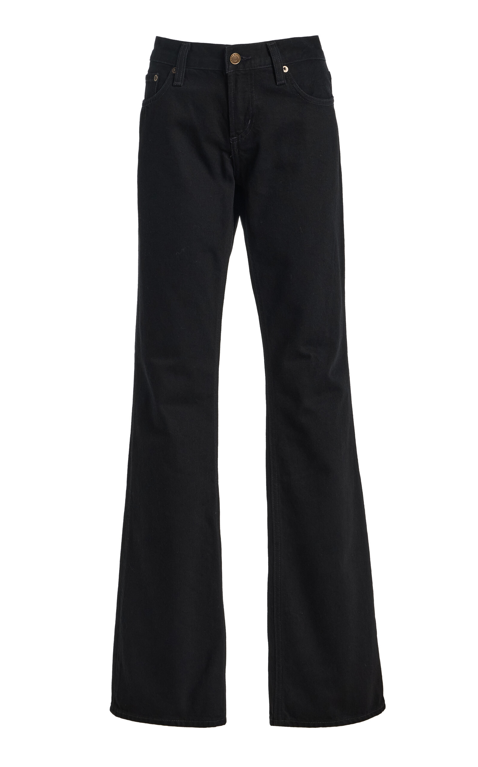 Agolde - Rigid Low-Rise Flared-Leg Jeans - Black - 28 - Moda Operandi