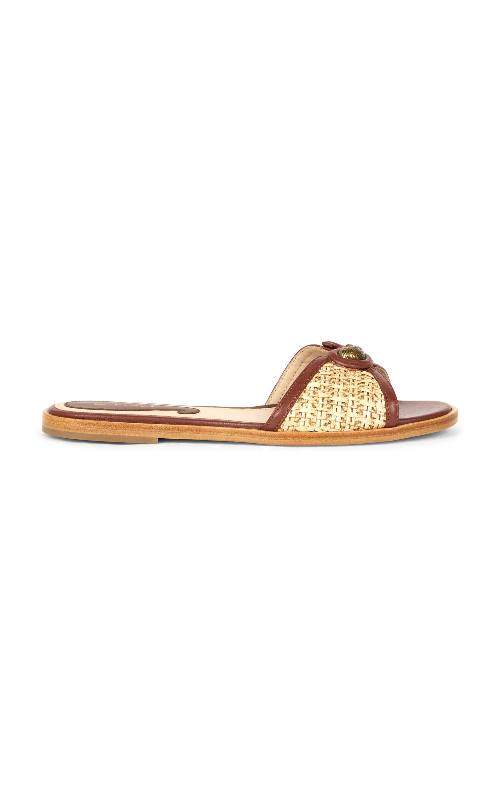 Etro Straw and Leather Fondo Sandal - Moda Operandi