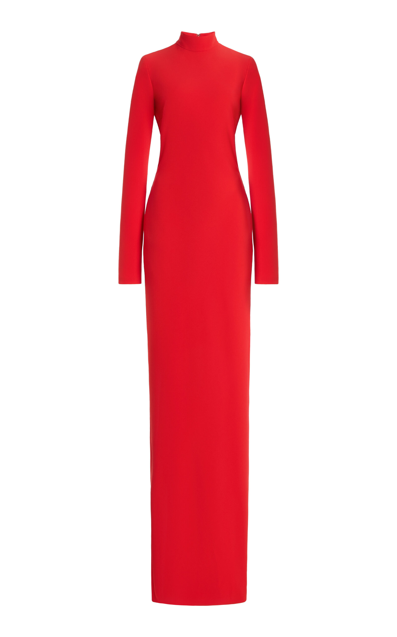 Brandon Maxwell Crosby Mock Neck Long Sleeve Gown - Moda Operandi