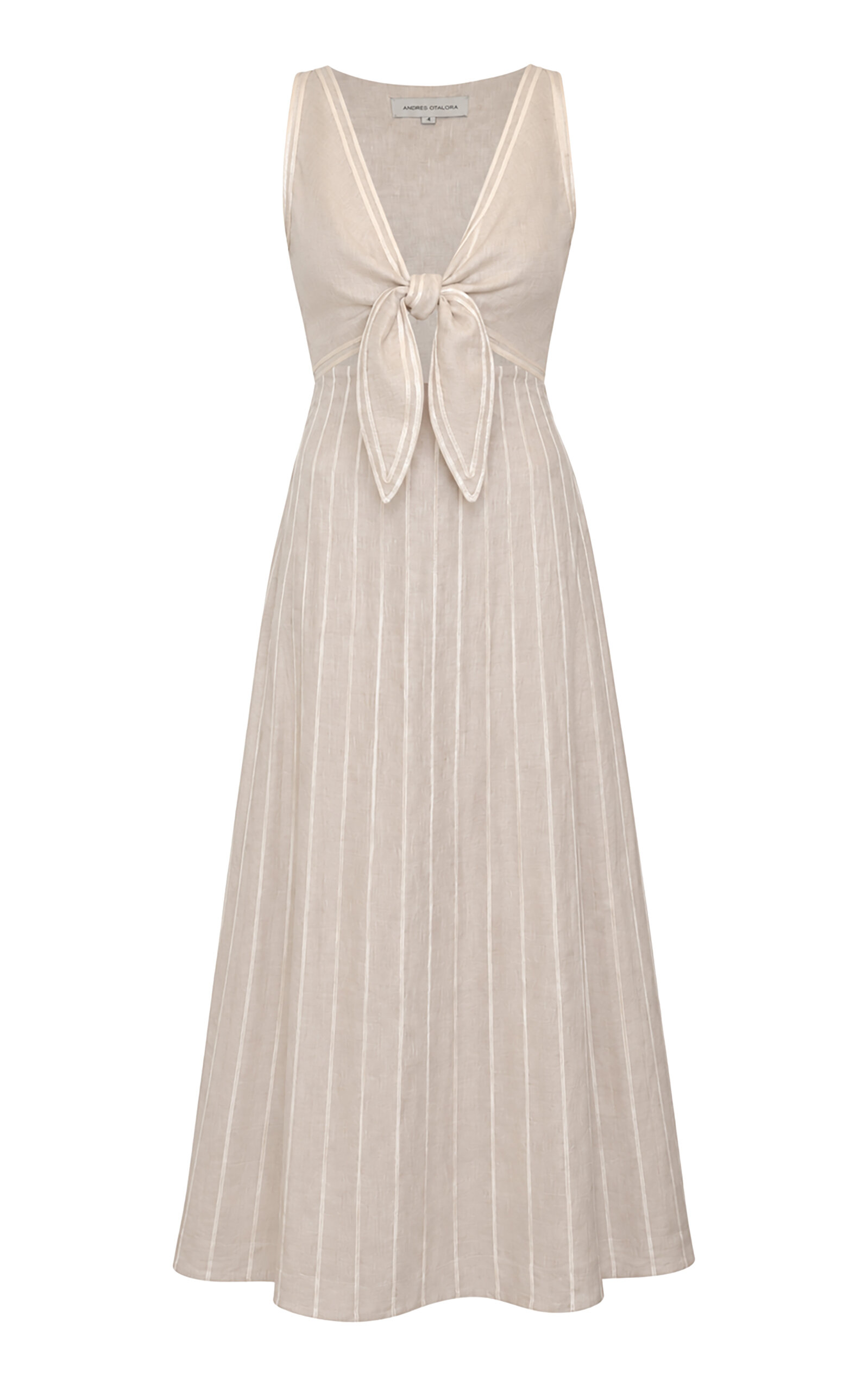Andres Otalora Santamaria Embroidered Linen Maxi Dress - Moda Operandi