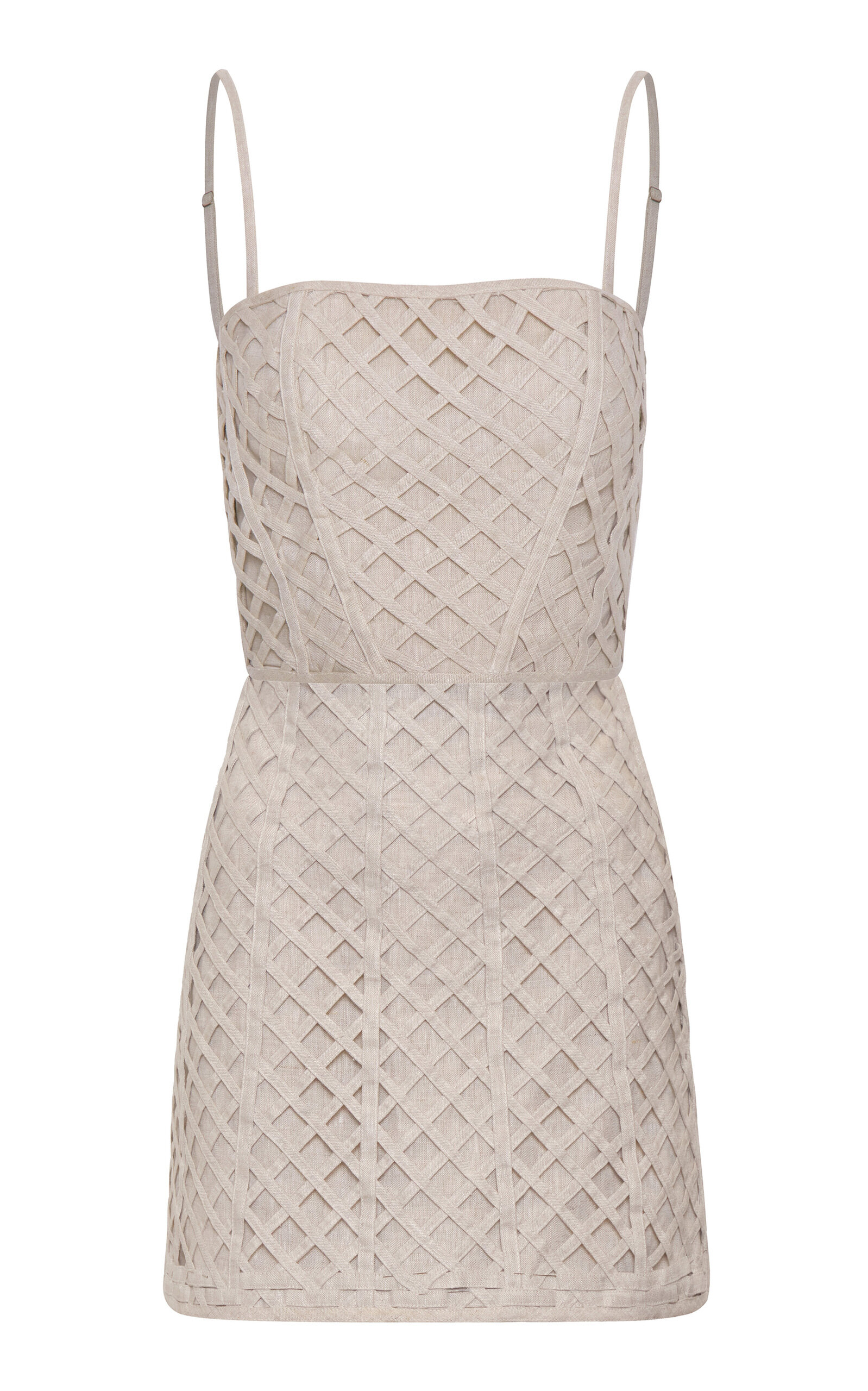 Andres Otalora Idenza Embellished Linen Mini Dress - Moda Operandi