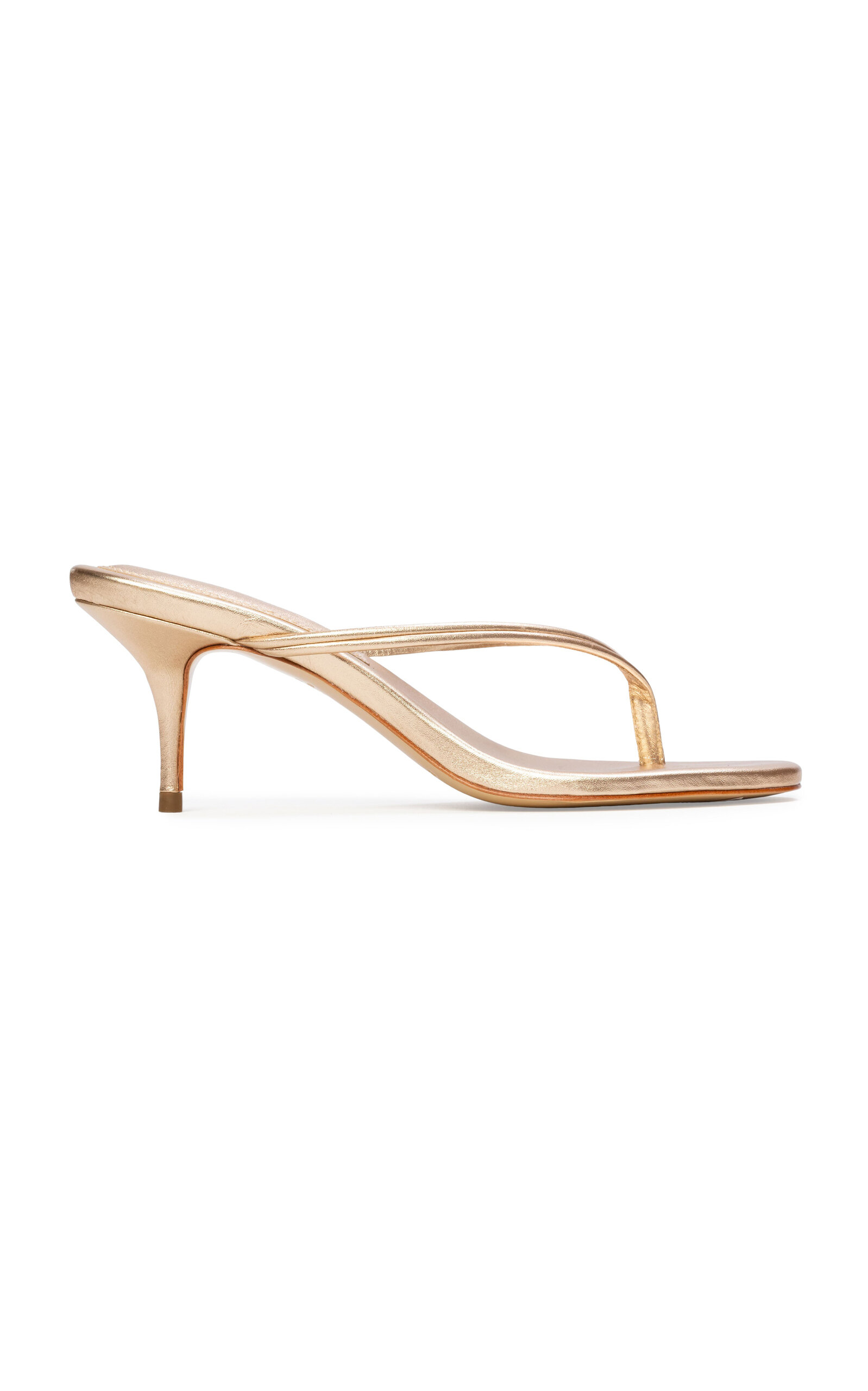 Black Suede Studio Marci Metallic Leather Thong Sandals - Moda Operandi