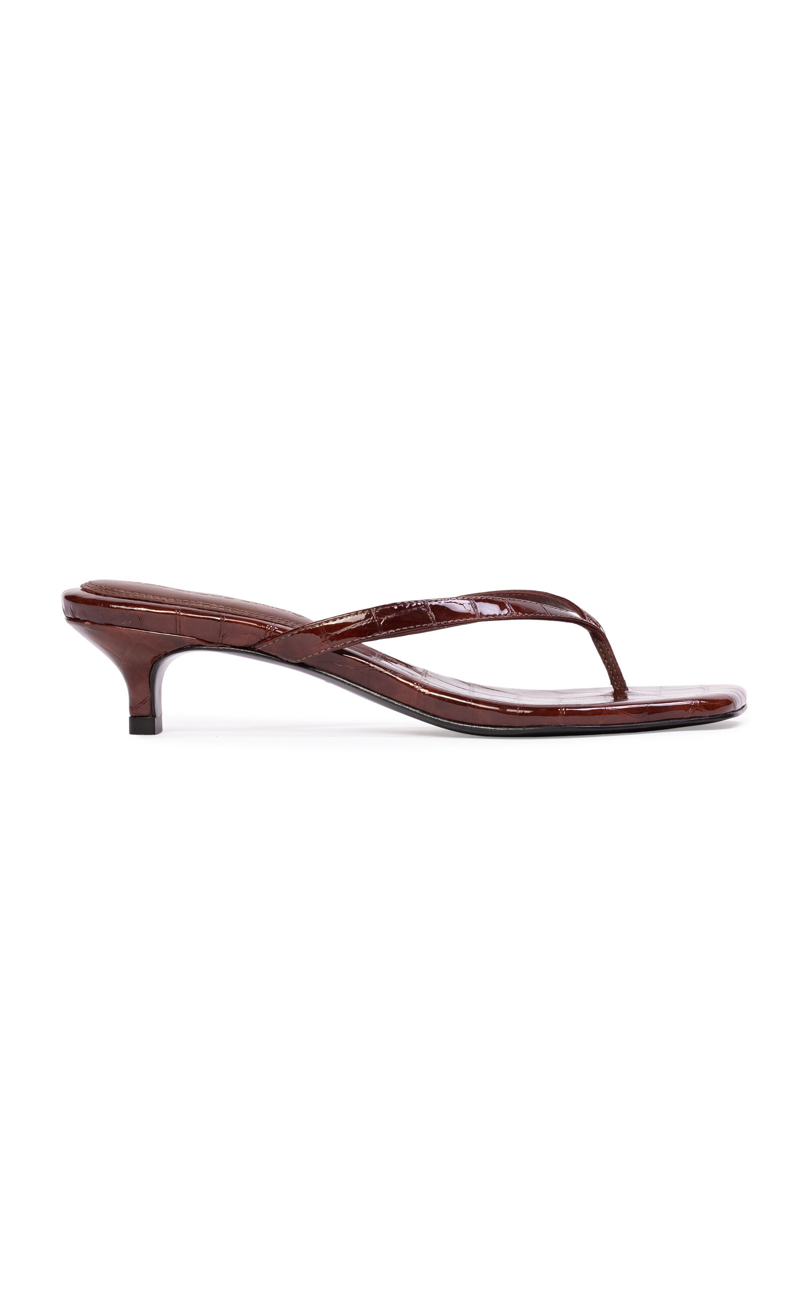 Black Suede Studio Kendal Croc Patent Leather Sandals - Moda Operandi