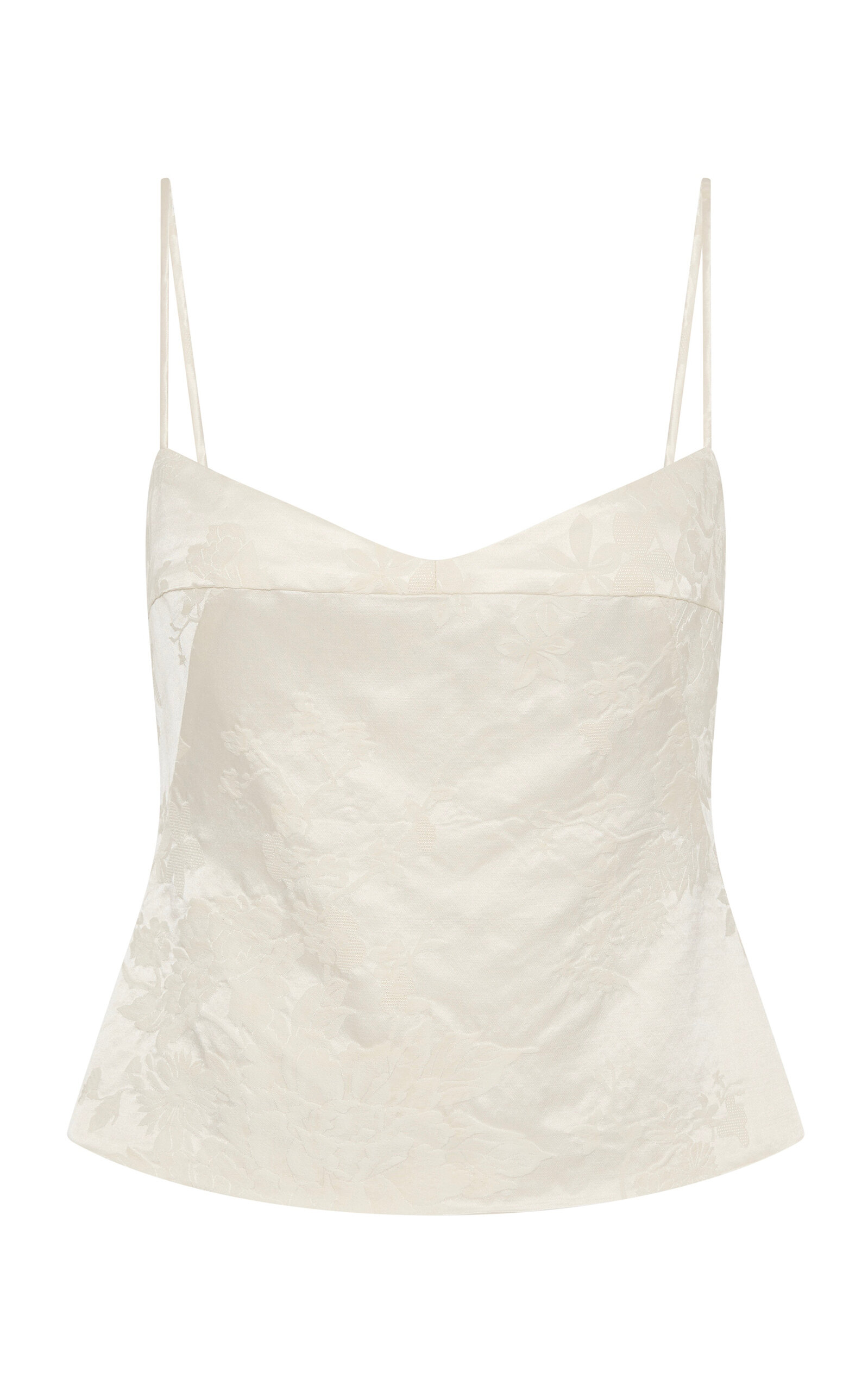 St Agni St. Agni Jacquard Cocoon Silhouette Silk Wool Cami In White