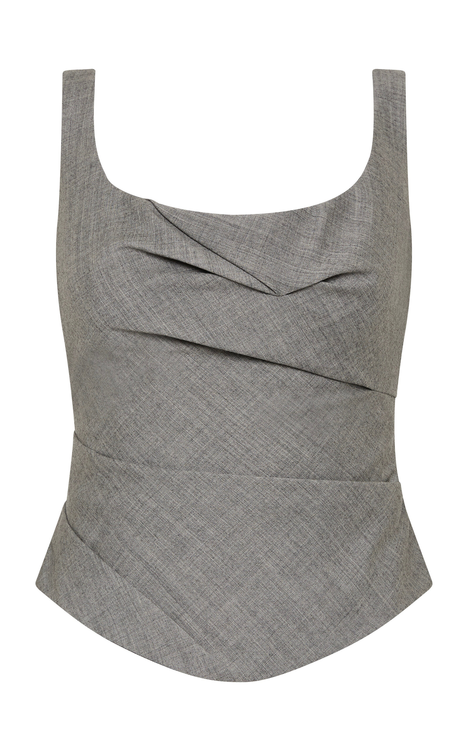 St Agni St. Agni Draped Bodice Wool Top In Gray
