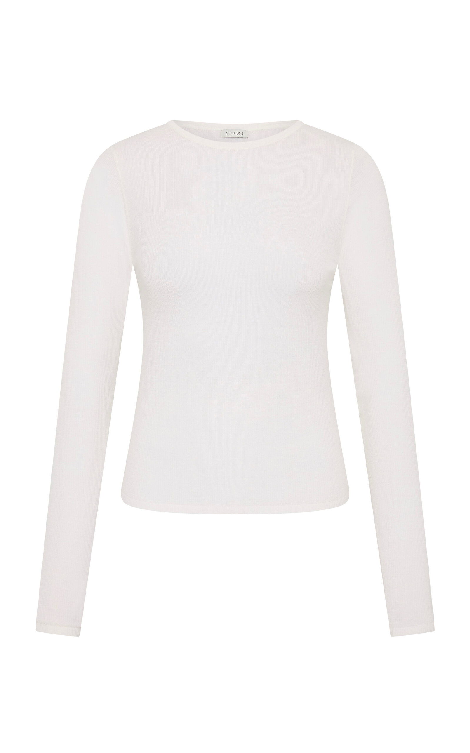 St Agni St. Agni Superfine Long Sleeve Merino Wool Top In White