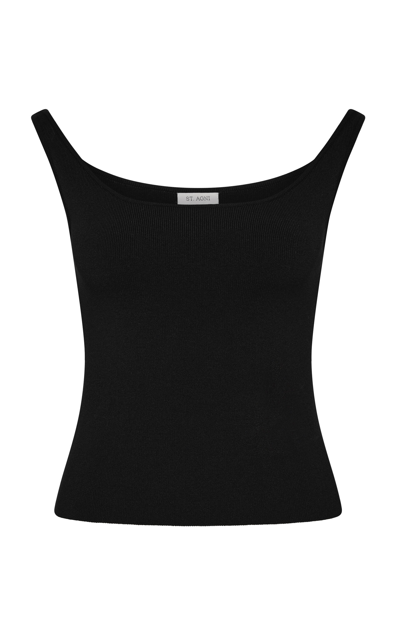 St Agni St. Agni Off Shoulder Knit Cotton Top In Black