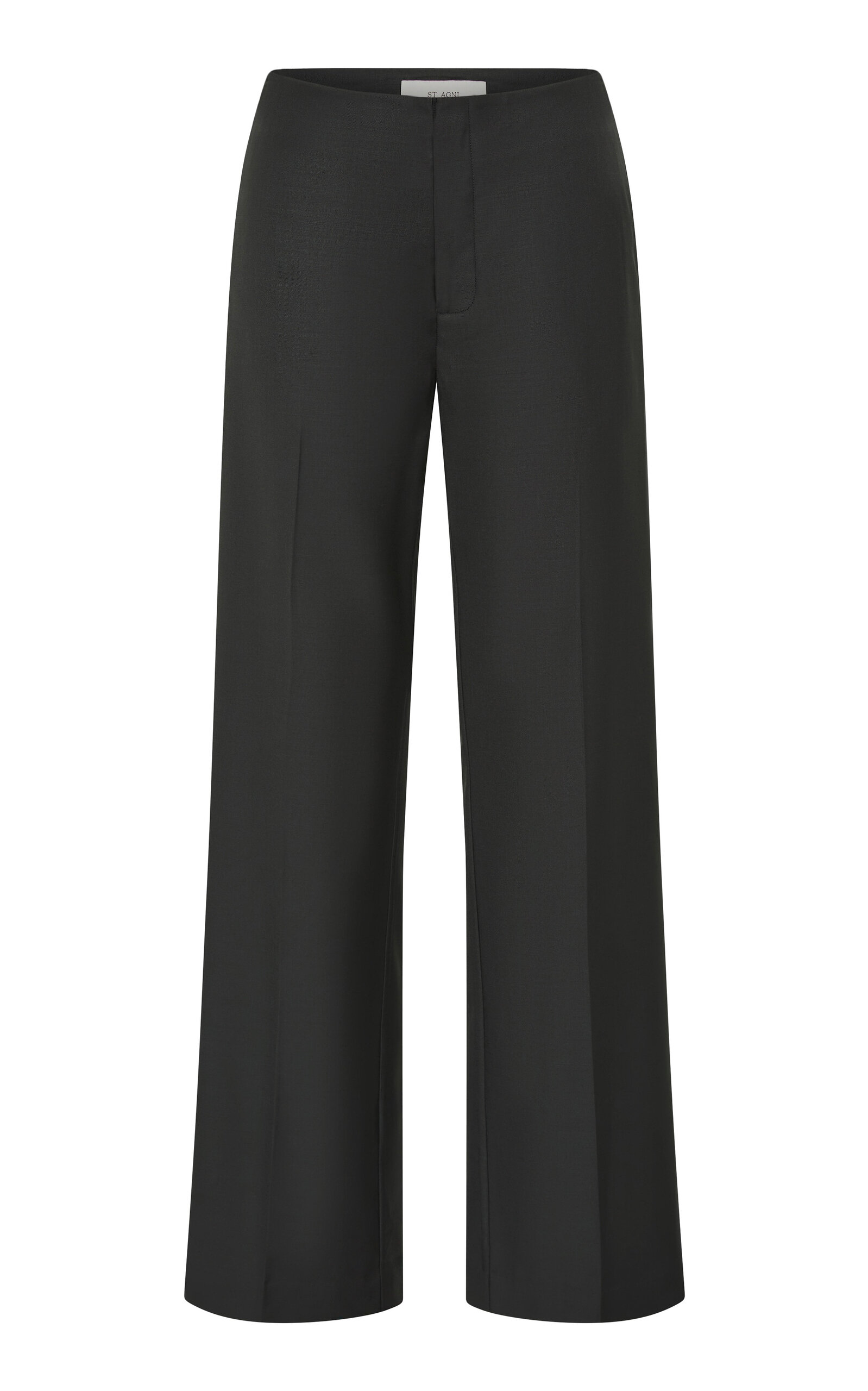 St Agni St. Agni Carter Wool Polyester Straight Leg Trouser In Black