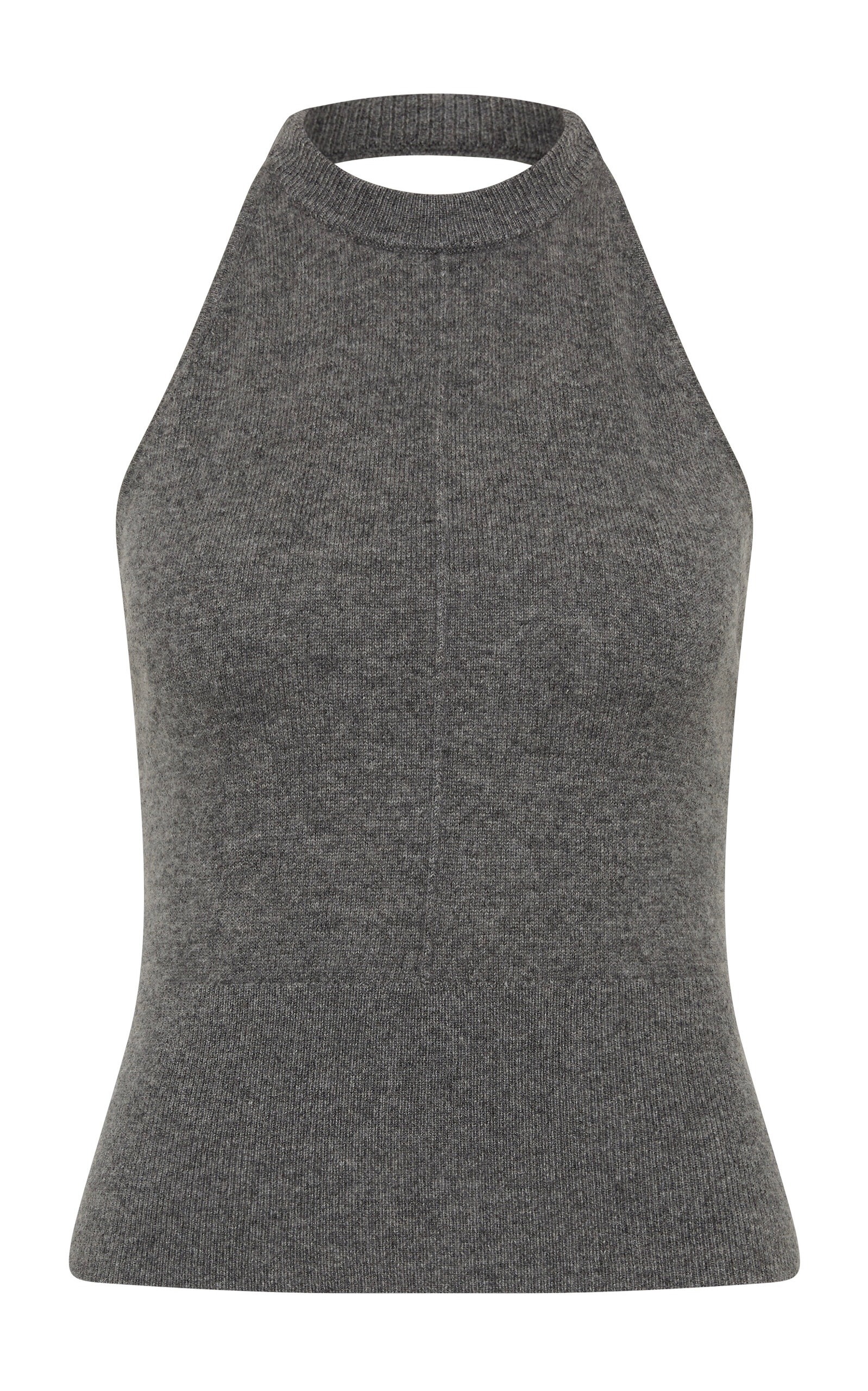 St Agni St. Agni Ribbed Halter Cashmere Top In Gray