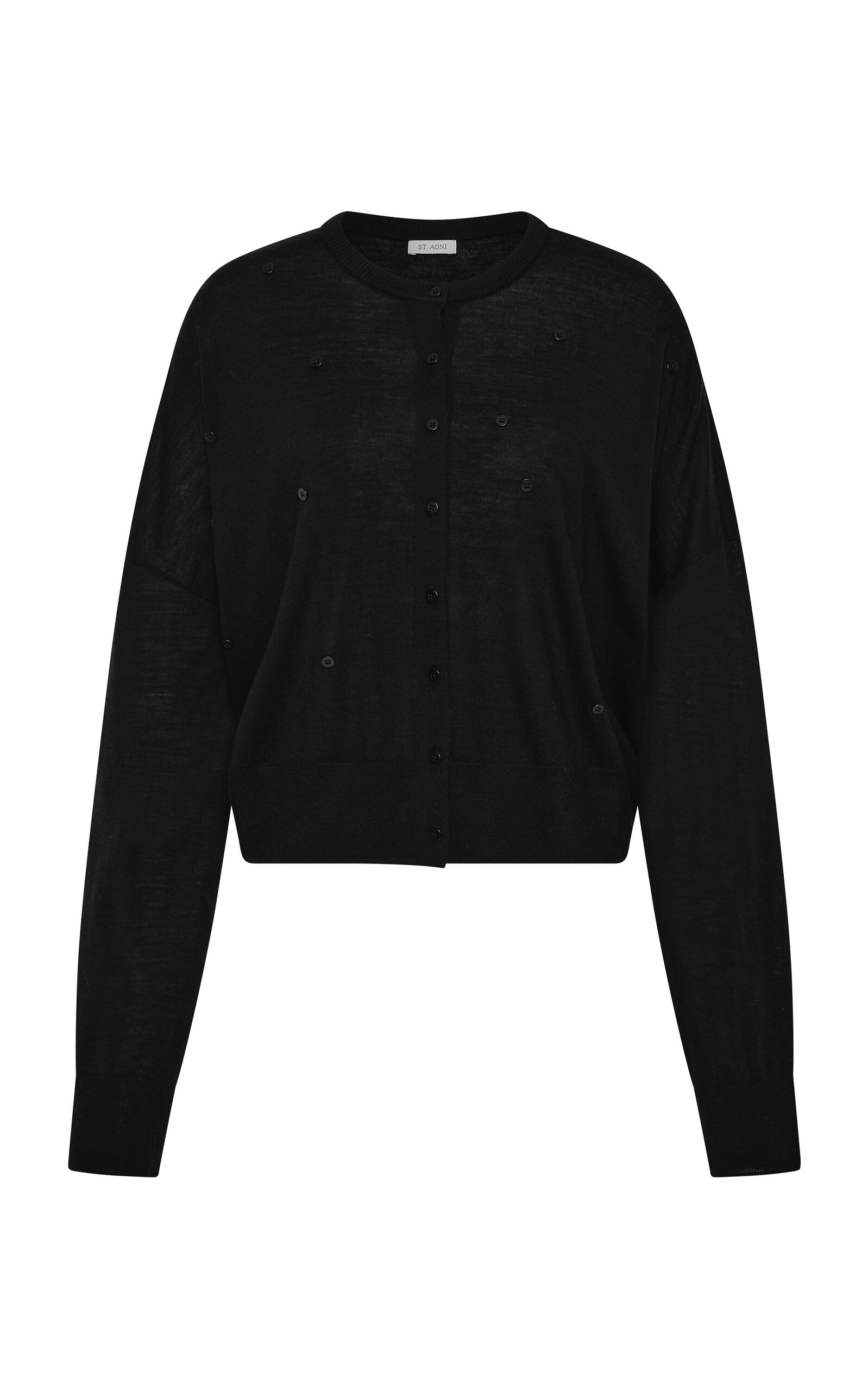 St Agni St. Agni Superfine Buttoned Merino Wool Cardigan In Black