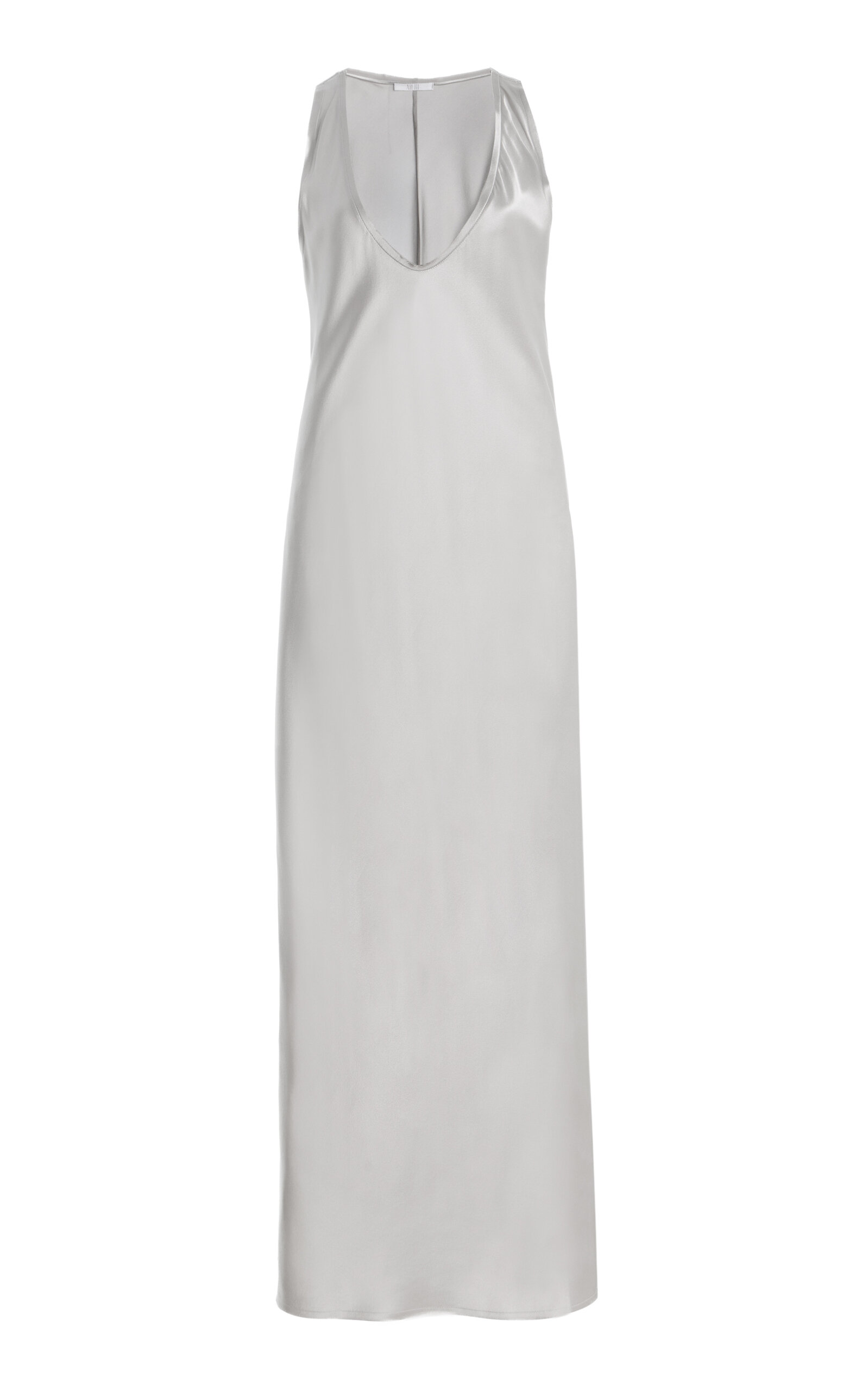 All Three Anna Silk Dress In Light Grey