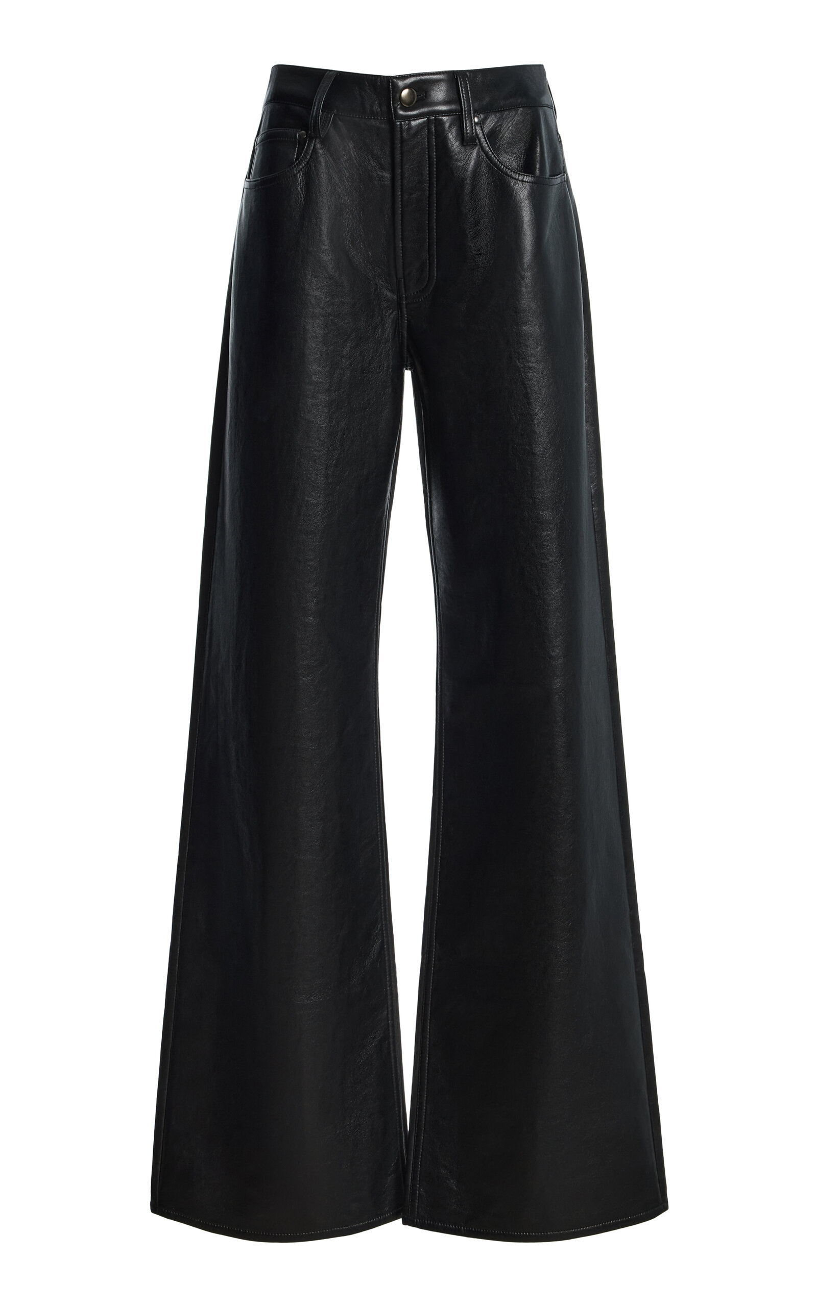 The Regenerated Leather Bootcut Trousers
