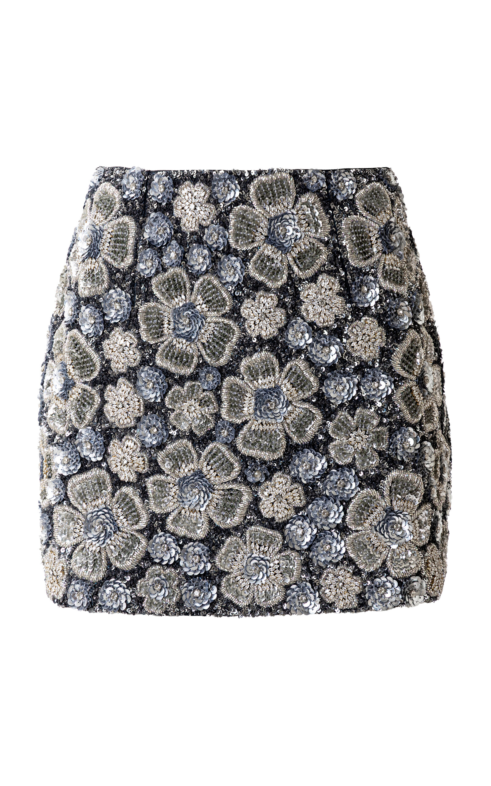 La Fuori Frosted Flora Embellished Mini Skirt - Moda Operandi