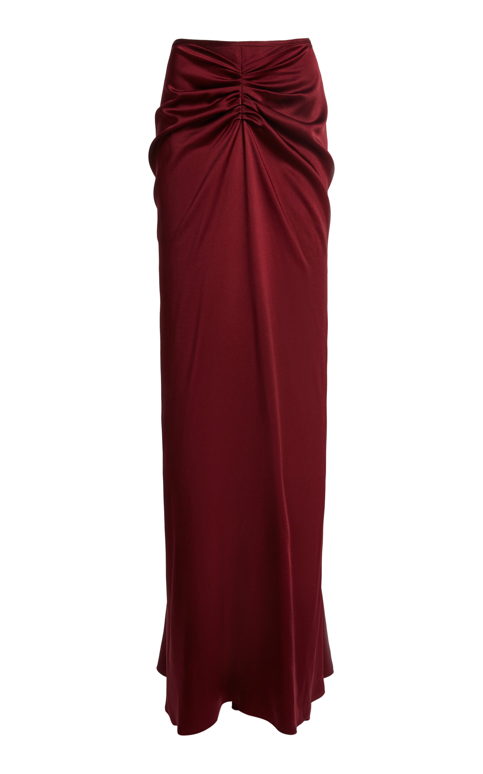 Victoria Beckham Isabella Ruched Maxi Skirt In Red