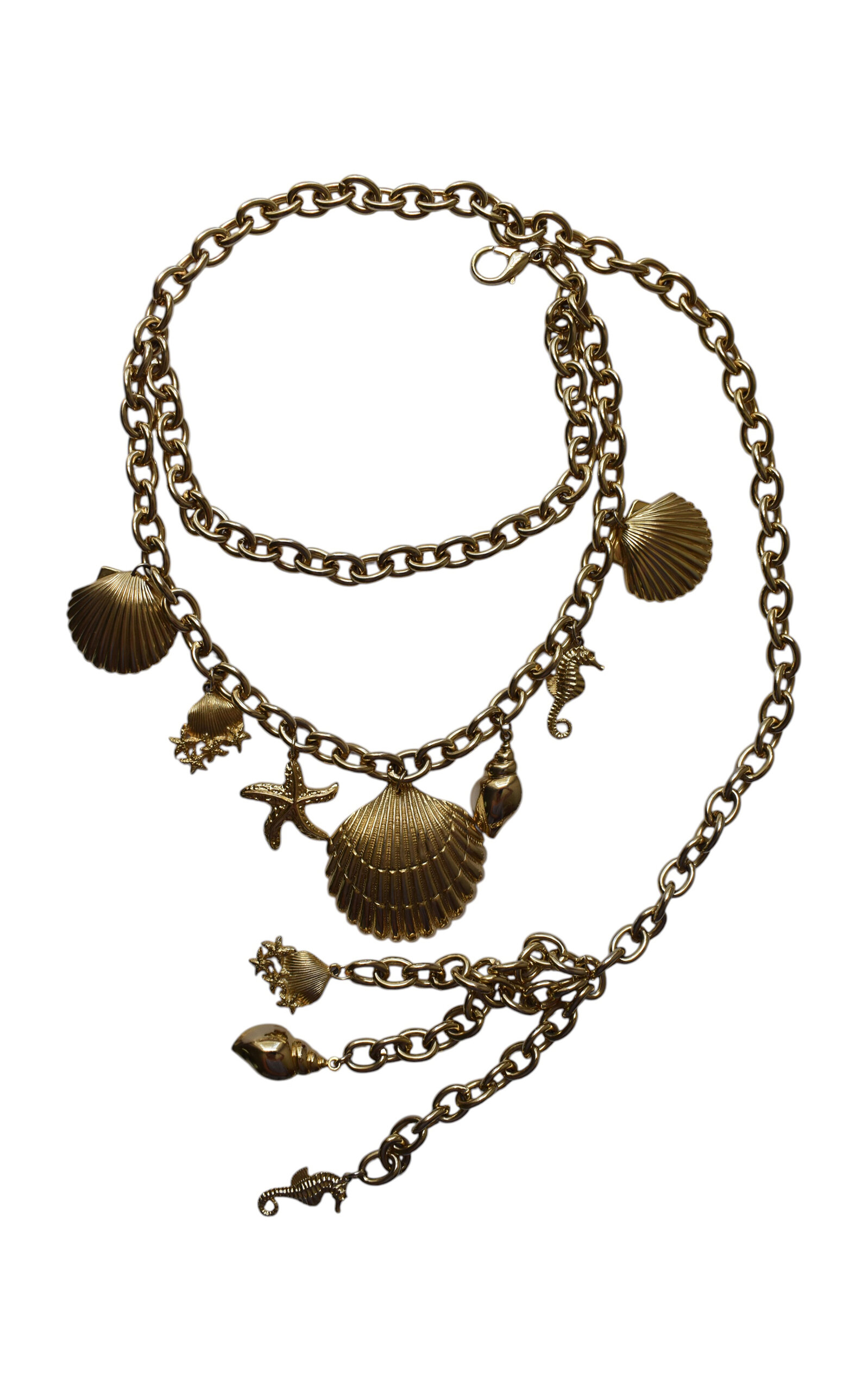 Lucia Zolea - Gold Tone Nautical Pendant Link Belt - Gold - OS - Moda Operandi