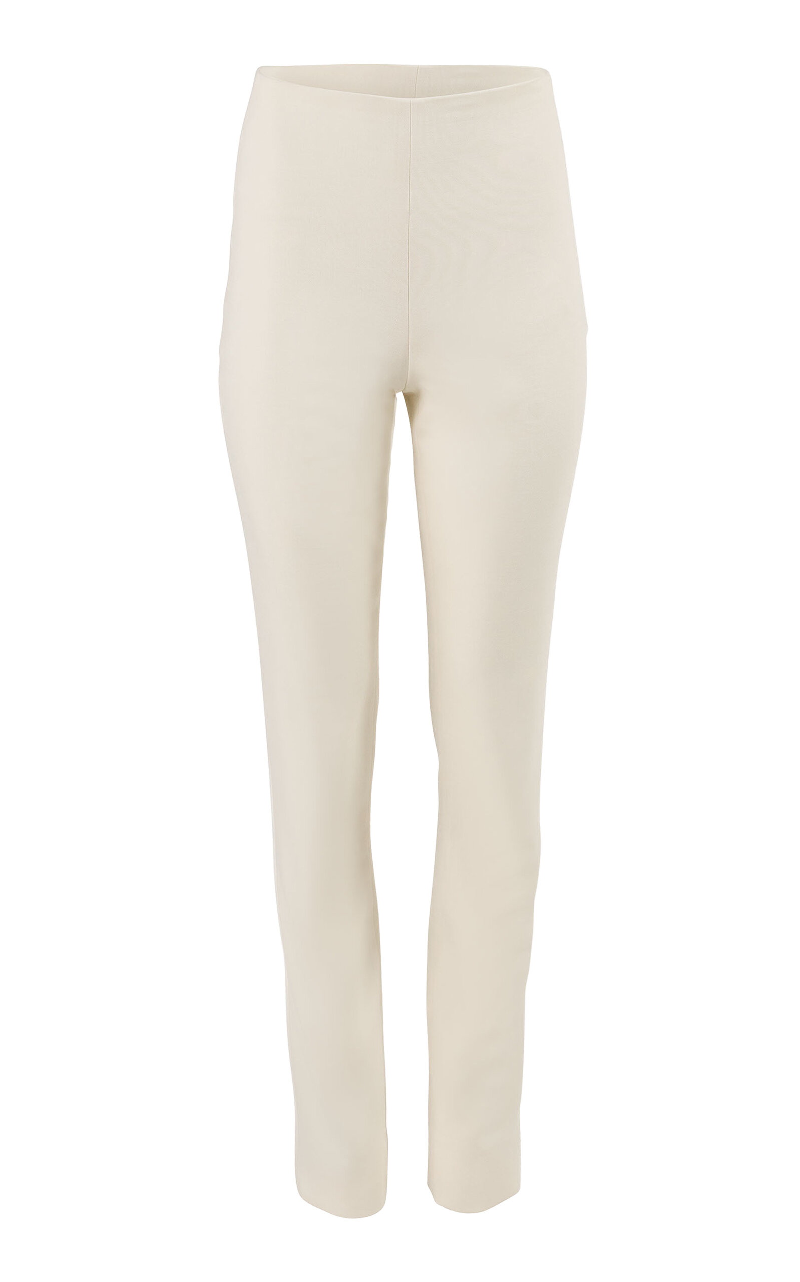 Carolina Herrera Mid-rise Bi-stretch Wool Tailoring Straight-leg Pants In White