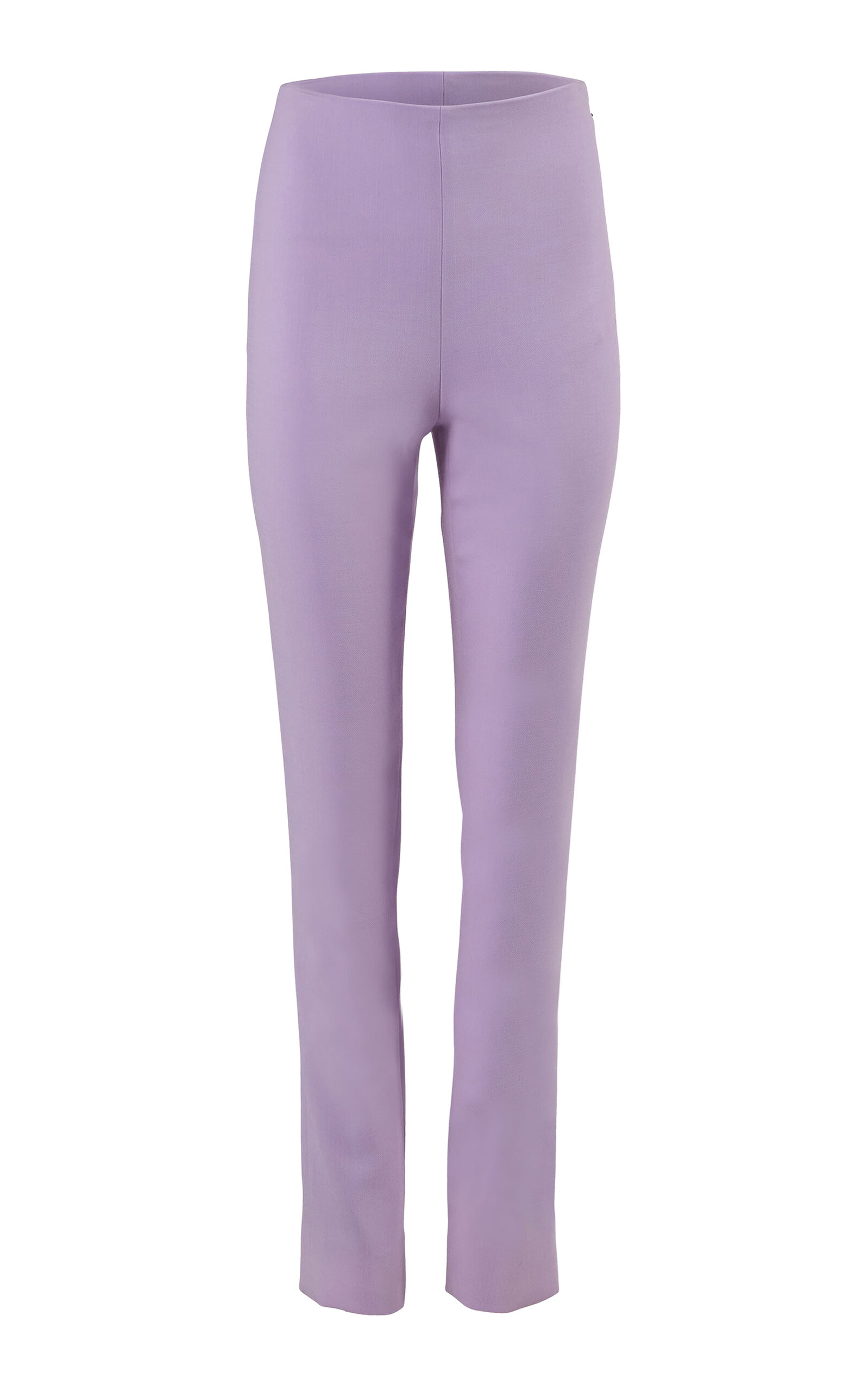 Carolina Herrera Mid-rise Bi-stretch Wool Tailoring Straight-leg Pants In Purple