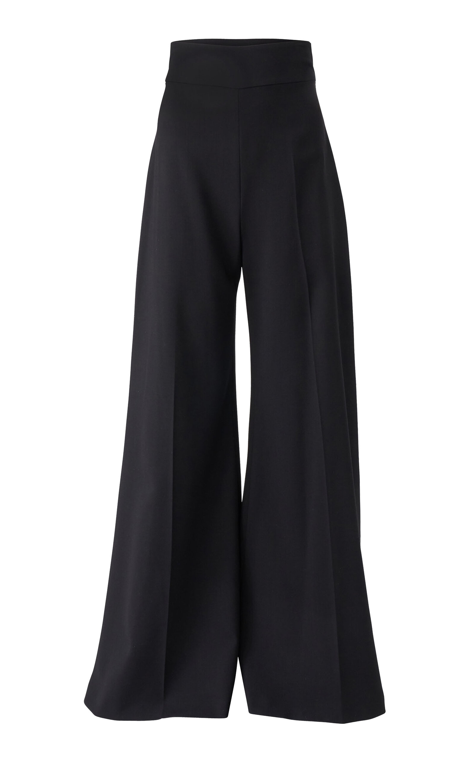 Carolina Herrera High-rise Stretch Wool Tailoring Wide-leg Pants In Black
