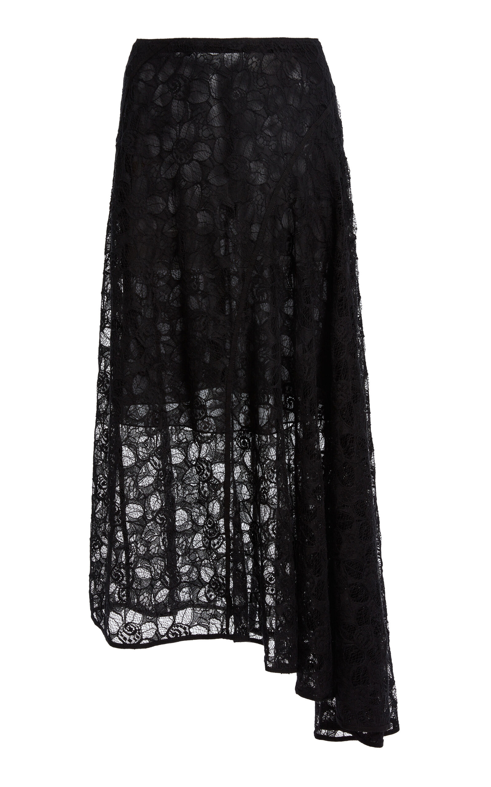 Lanvin Cotton-blend Midi Panel Skirt In Black