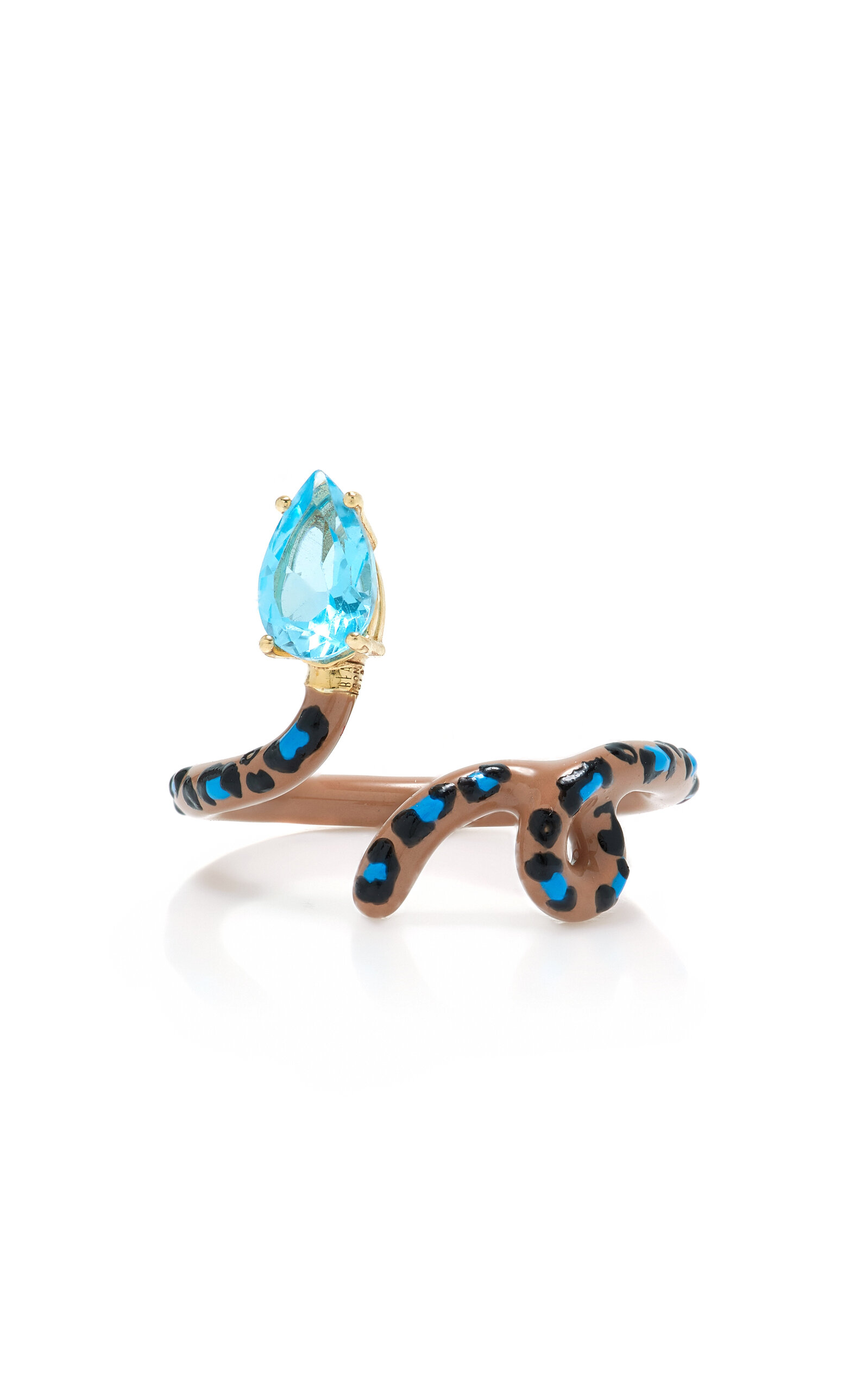Bea Bongiasca - Leopard Vine 9K Gold Topaz and Enamel Ring - Multi - US 7 - Moda Operandi - Gifts For Her
