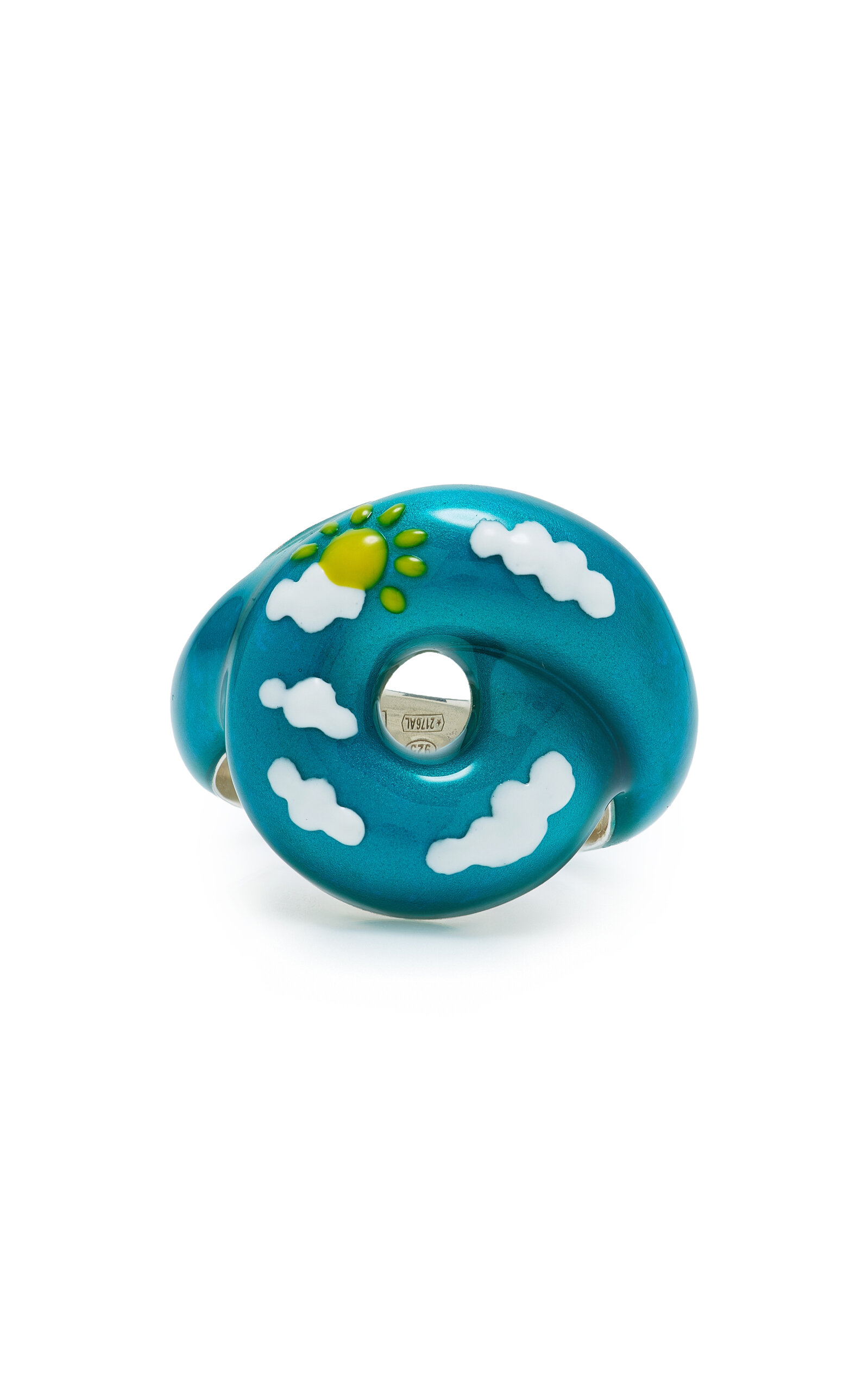 Bea Bongiasca - Cloud Tarallo Sterling Silver Enamel Ring - Blue - US 7 - Moda Operandi - Gifts For Her