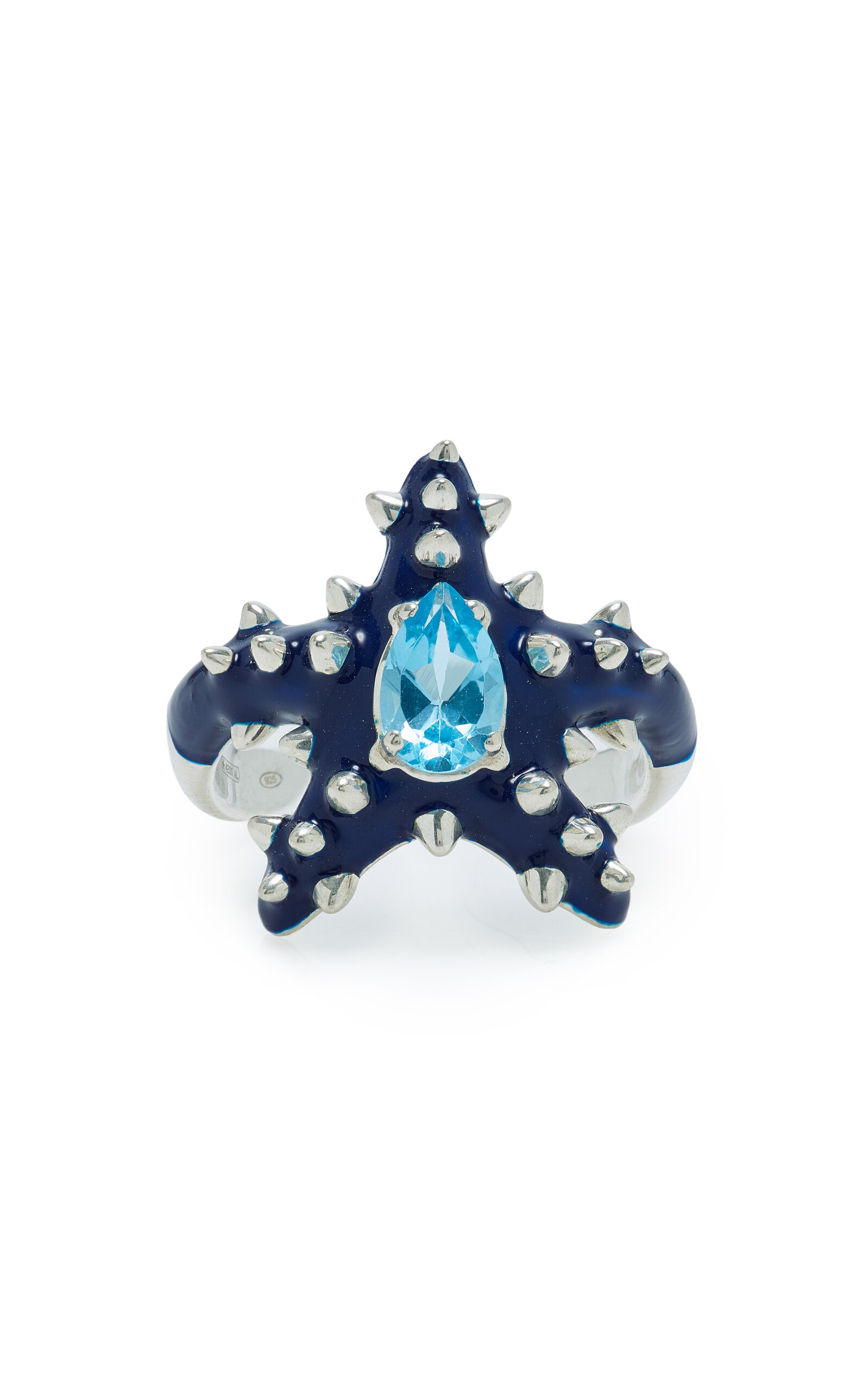 Bea Bongiasca - Stella Sterling Silver Topaz and Enamel Ring - Blue - US 7 - Moda Operandi - Gifts For Her