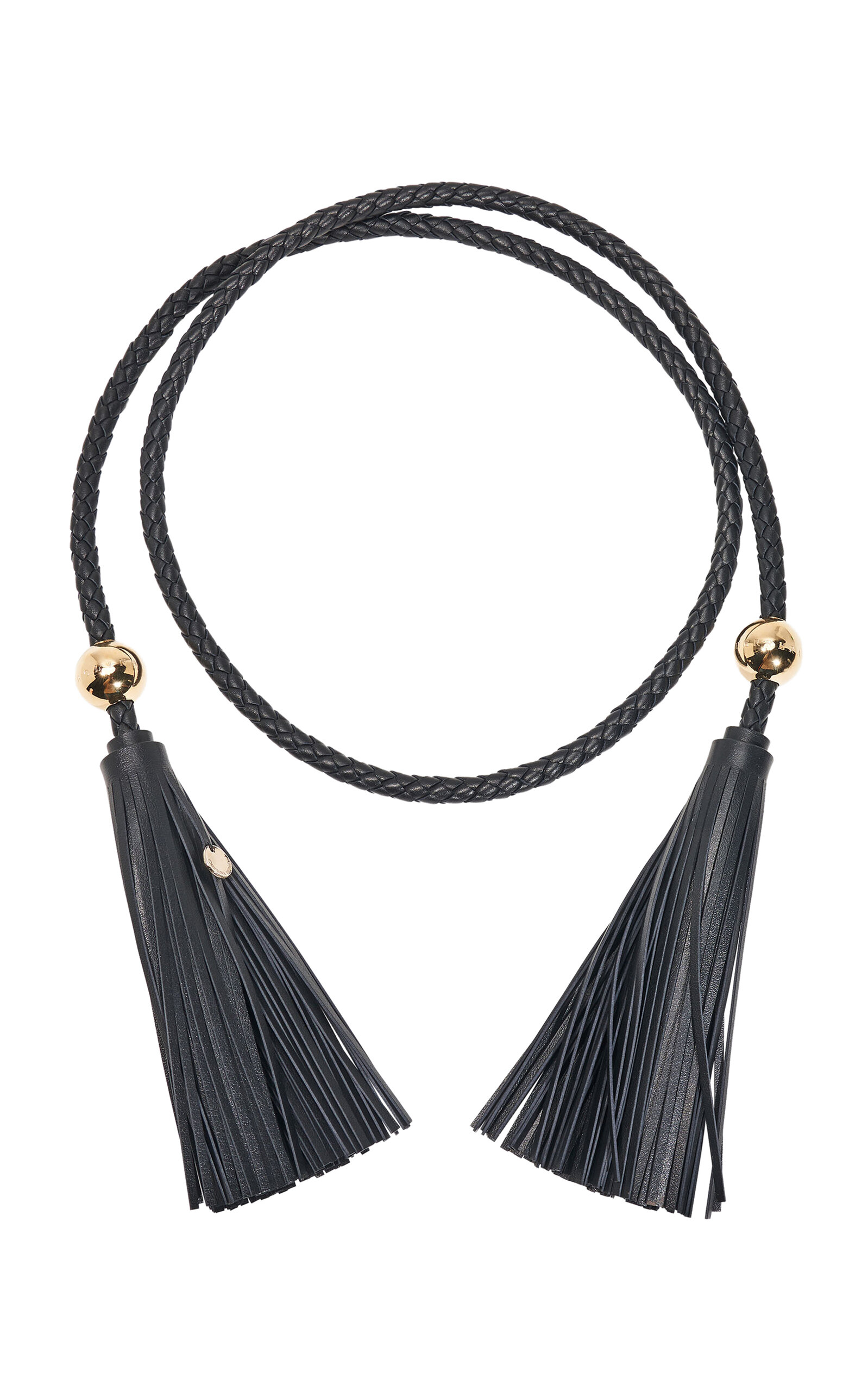 Carolina Herrera Leather Rope Belt In Black