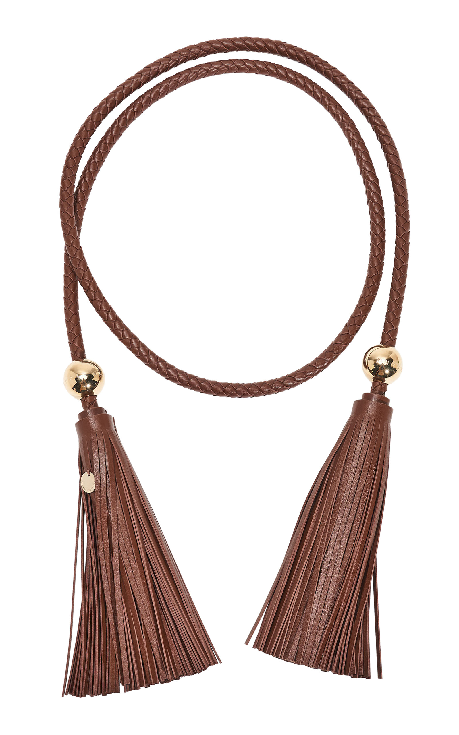 Carolina Herrera Leather Rope Belt In Brown