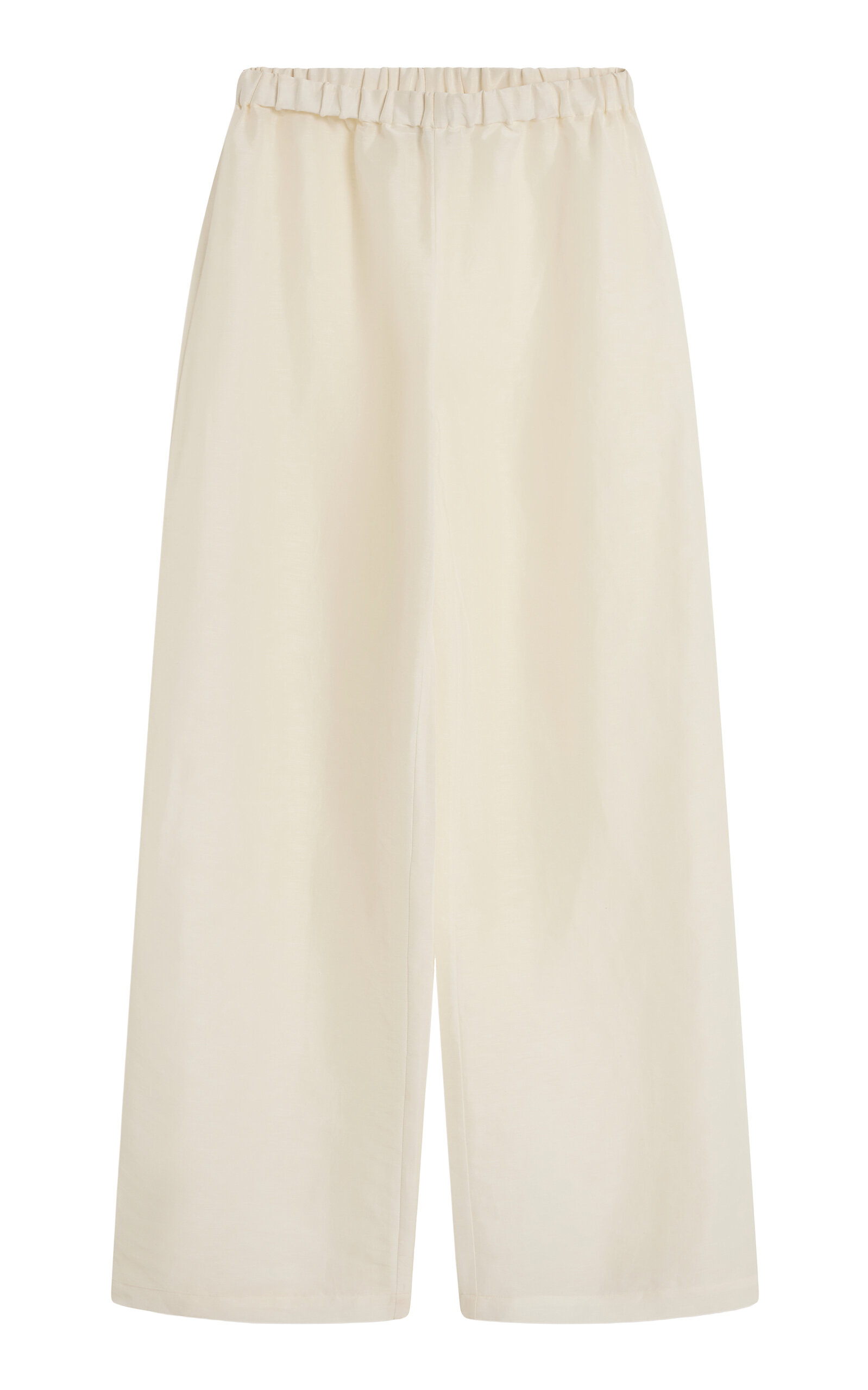 Posse Ollie Mid-rise Wide-leg Linen-silk Pants In White