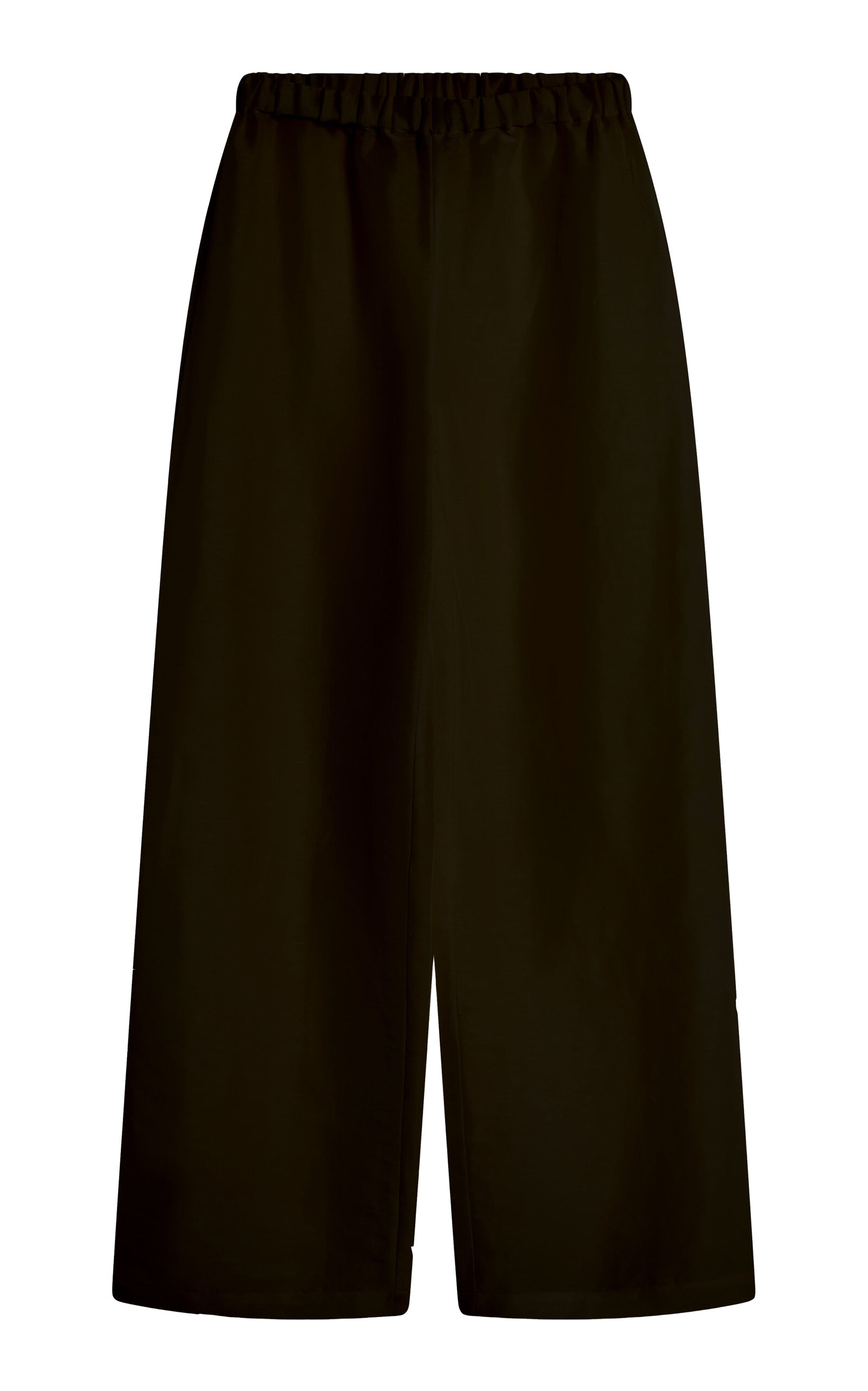 Posse Ollie Mid-rise Wide-leg Linen-silk Pants In Black
