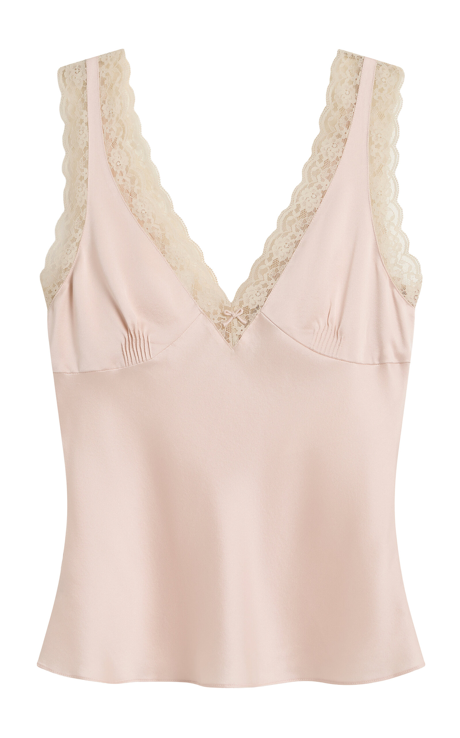 Posse Blake Lace-trimmed Silk Tank Top In Pink