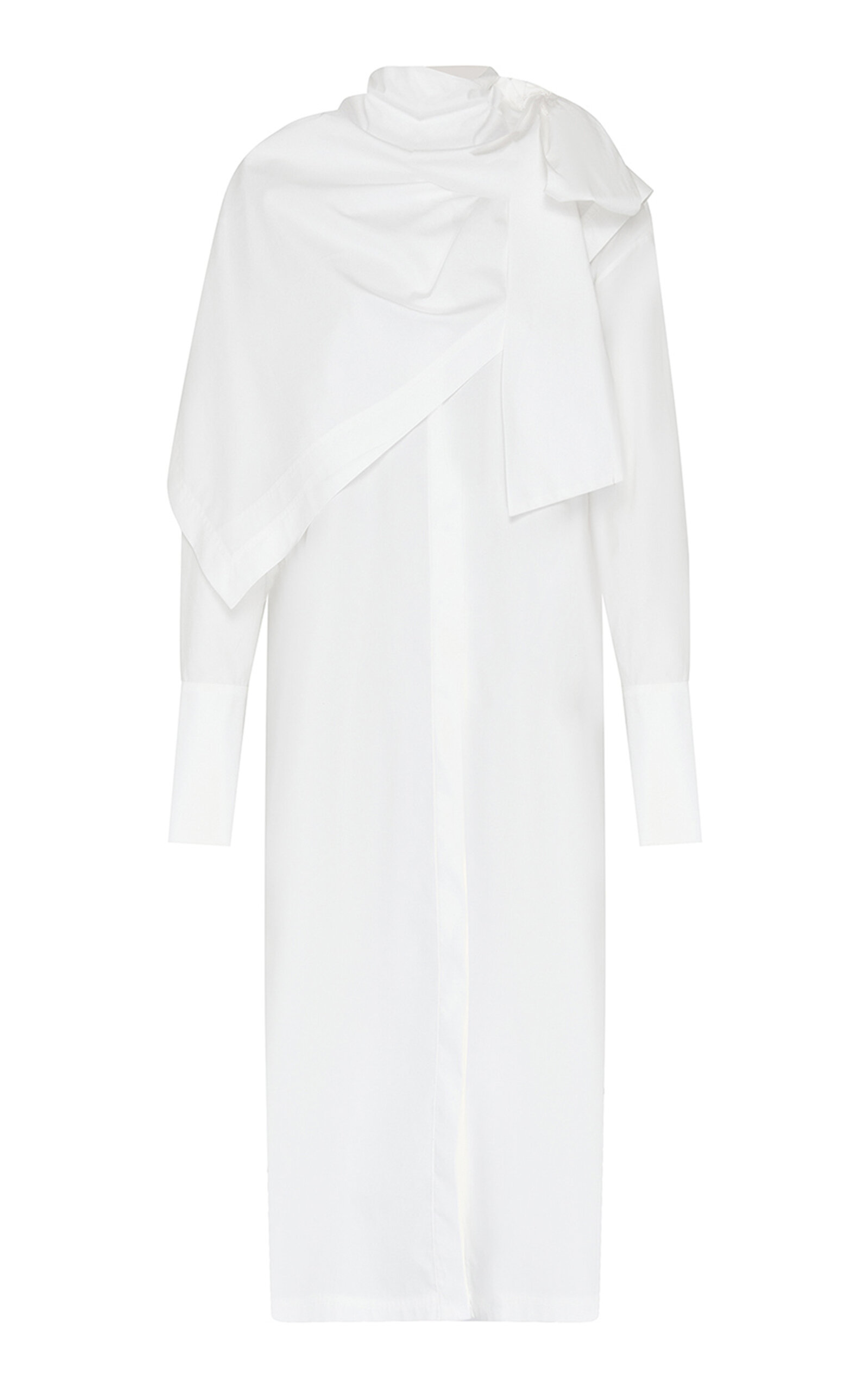 Zimmermann Clash Poplin Cotton Midi Dress In White