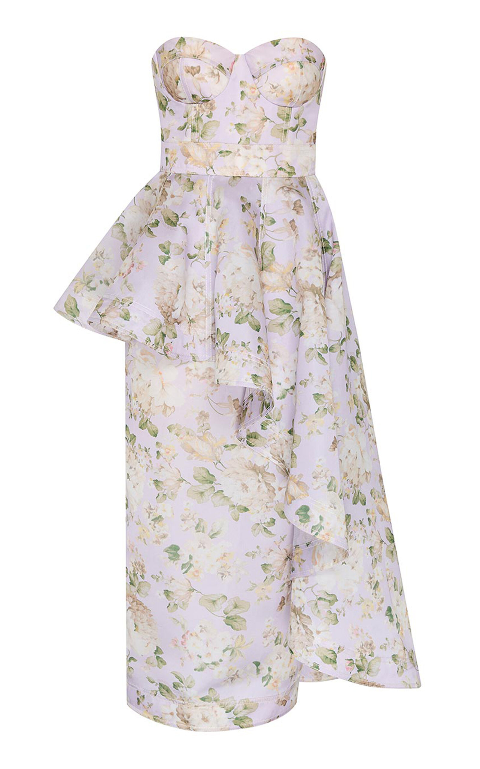 Zimmermann Clash Corset Silk Midi Dress In Pink