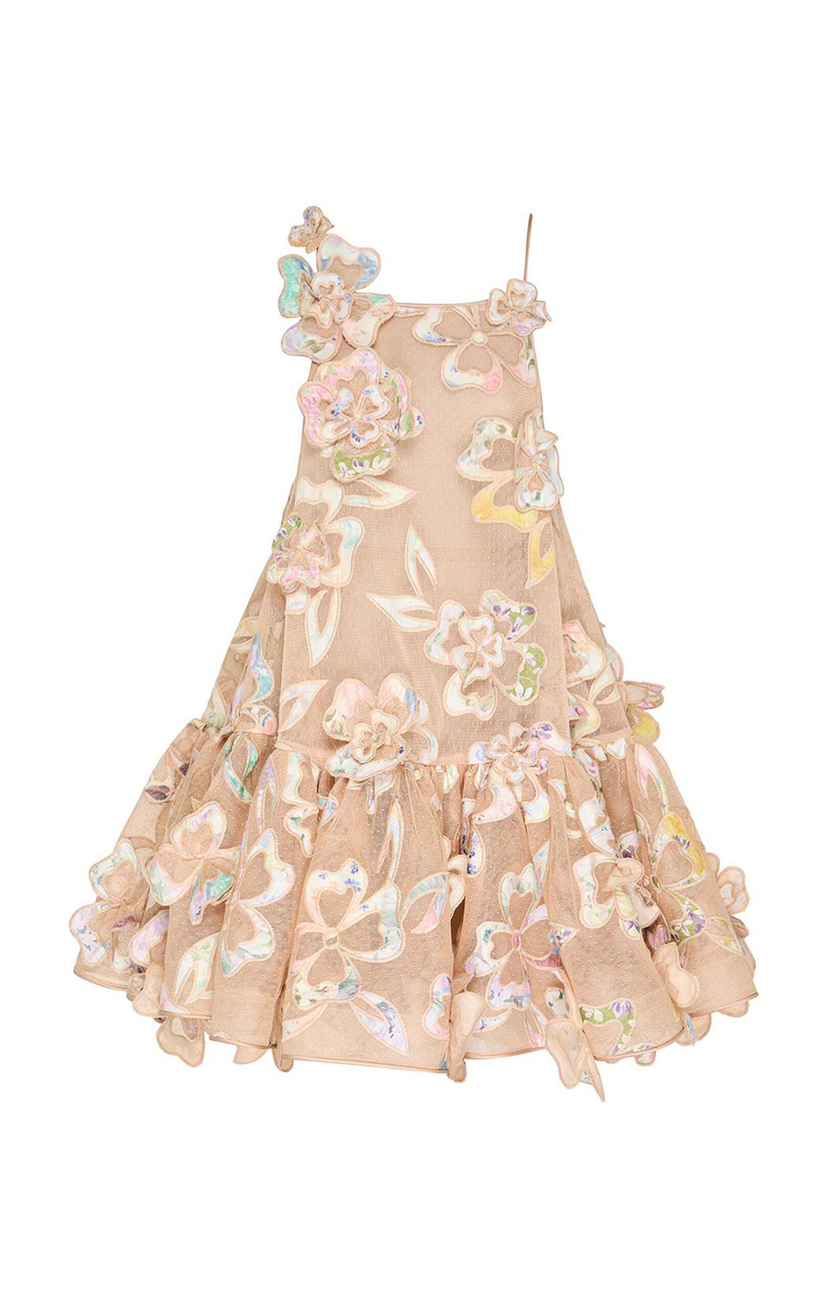 Zimmermann Clash Appliqué Mini Dress In Pink