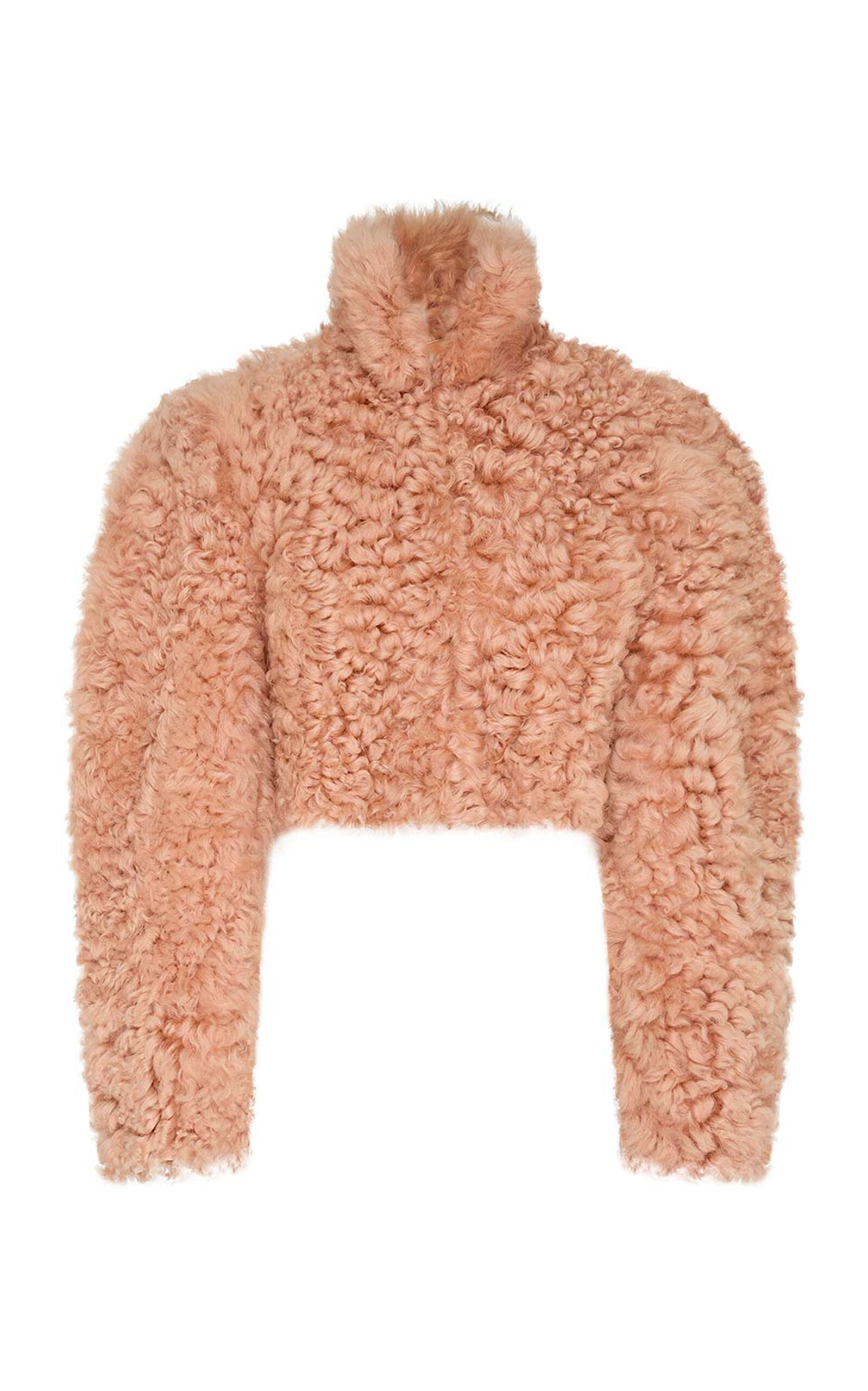 Zimmermann Clash Shearling Jacket In Pink