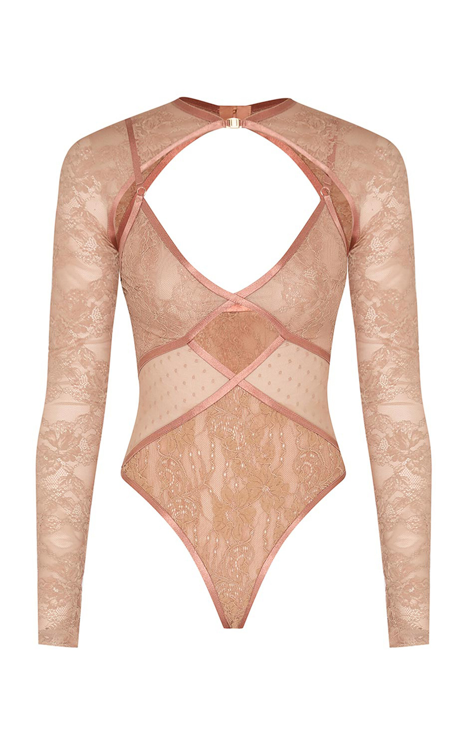 Zimmermann Clash Lace Bodysuit In Pink