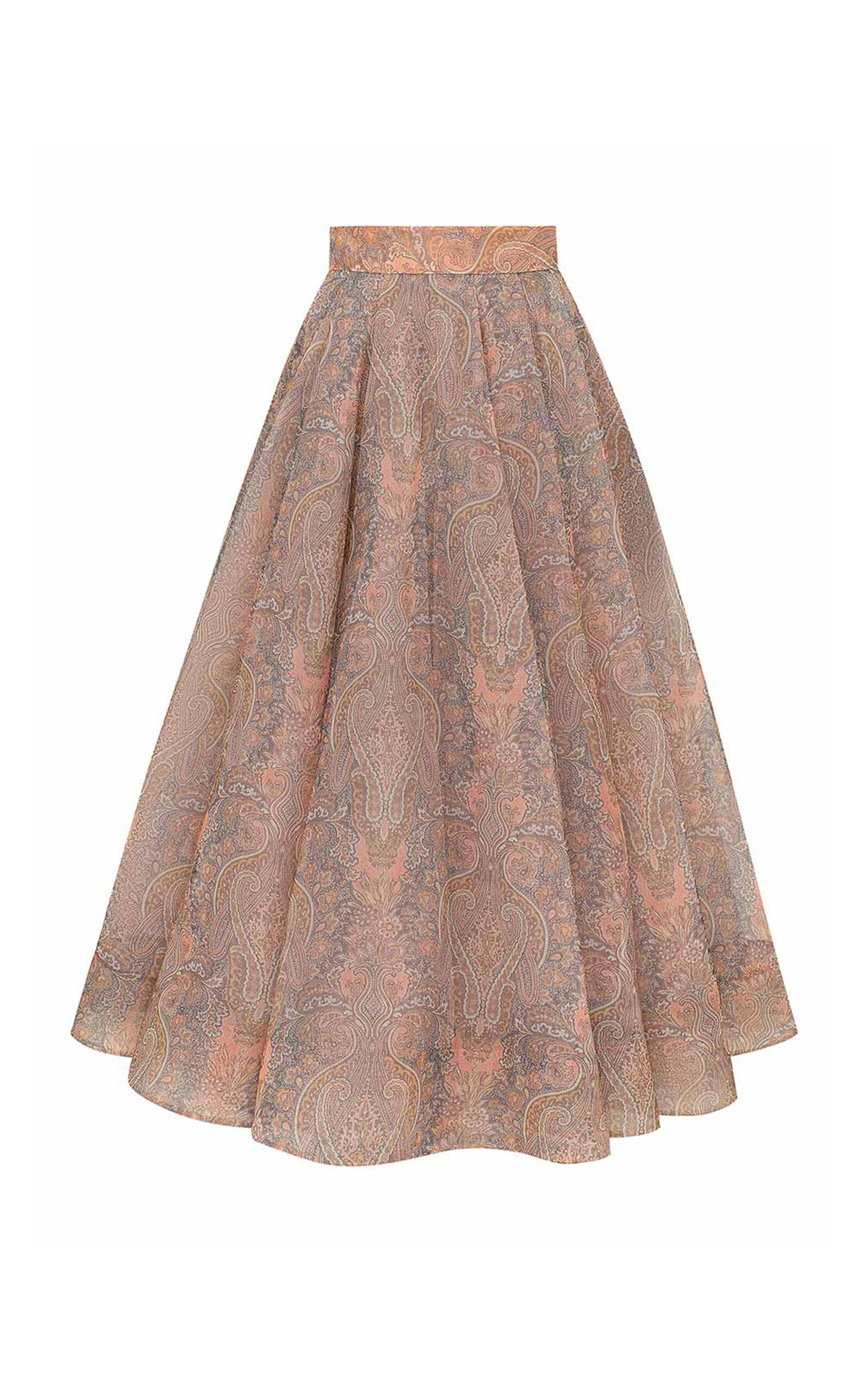Zimmermann Clash Silk Tuck Midi Skirt - Moda Operandi