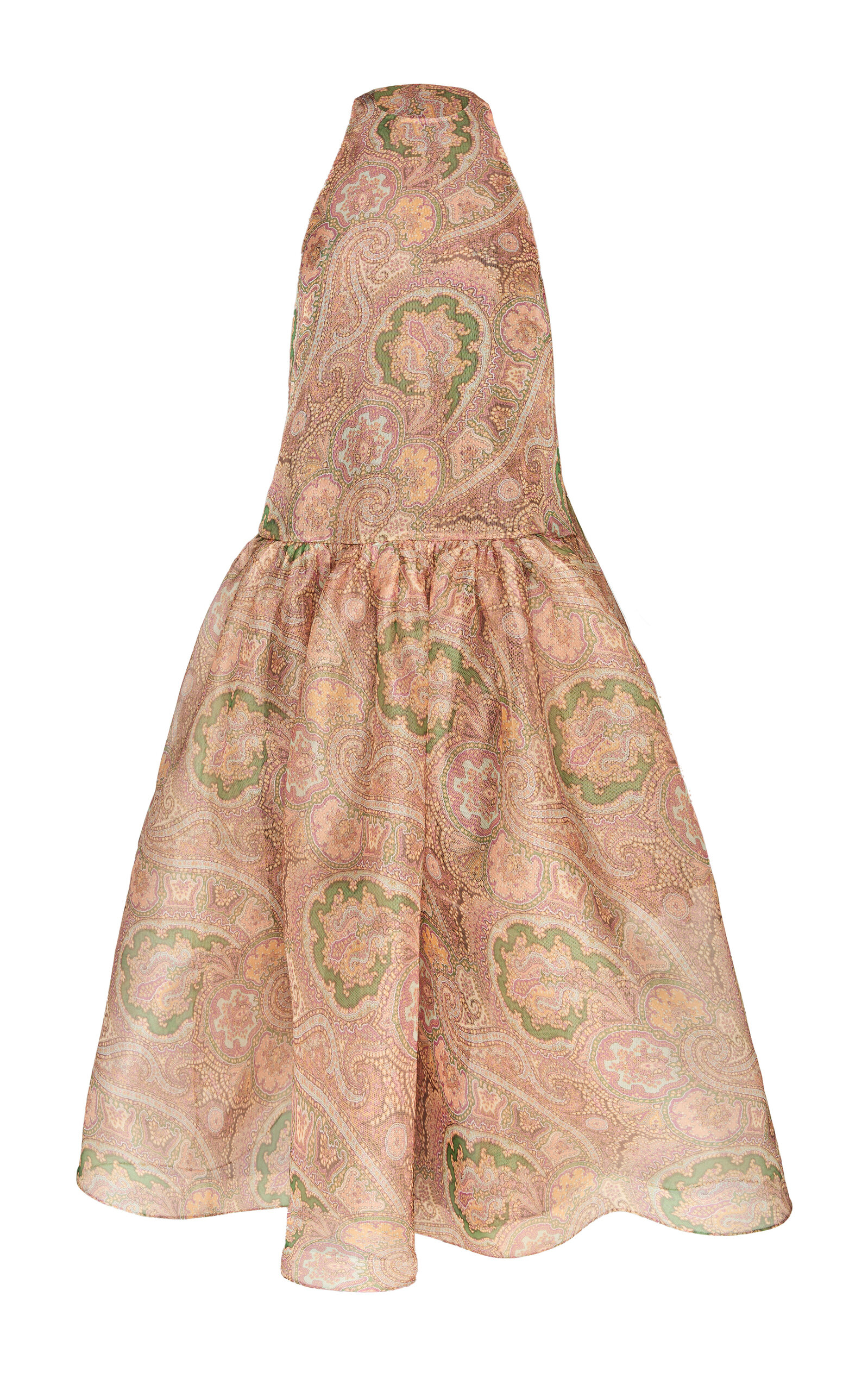 Zimmermann Clash Silk Lantern Midi Dress In Animal Print