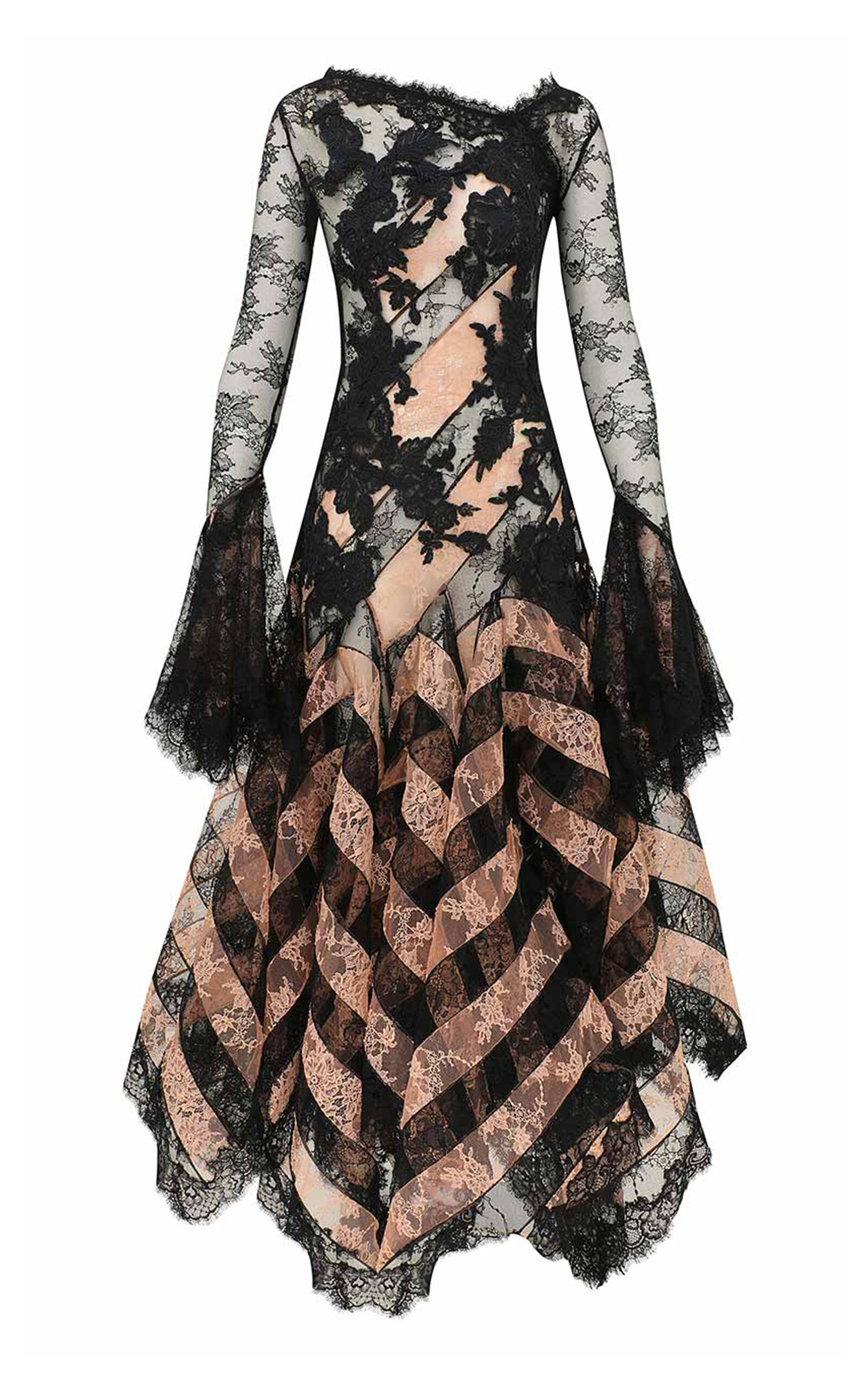 Zimmermann Clash Spliced Lace Maxi Dress In Black