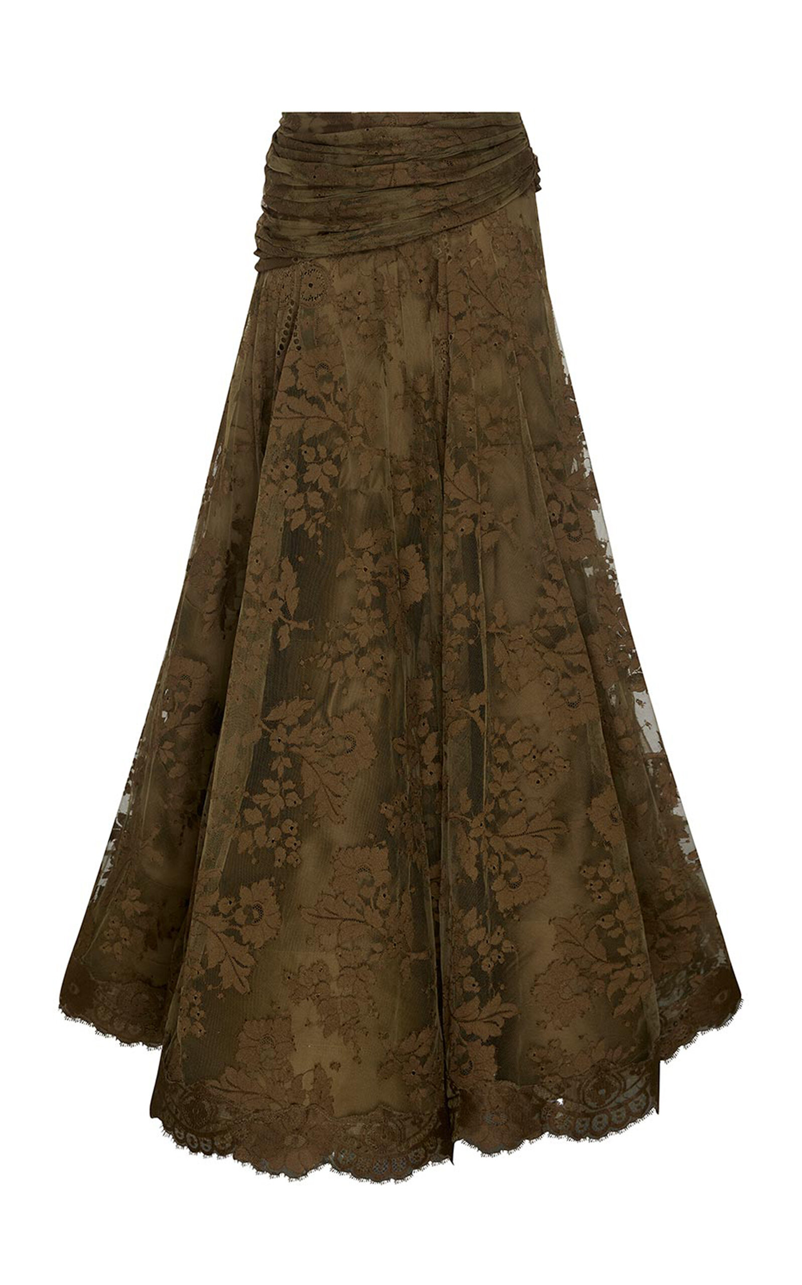 Zimmermann Clash Lace Cotton-Blend Drape Maxi Skirt - Moda Operandi