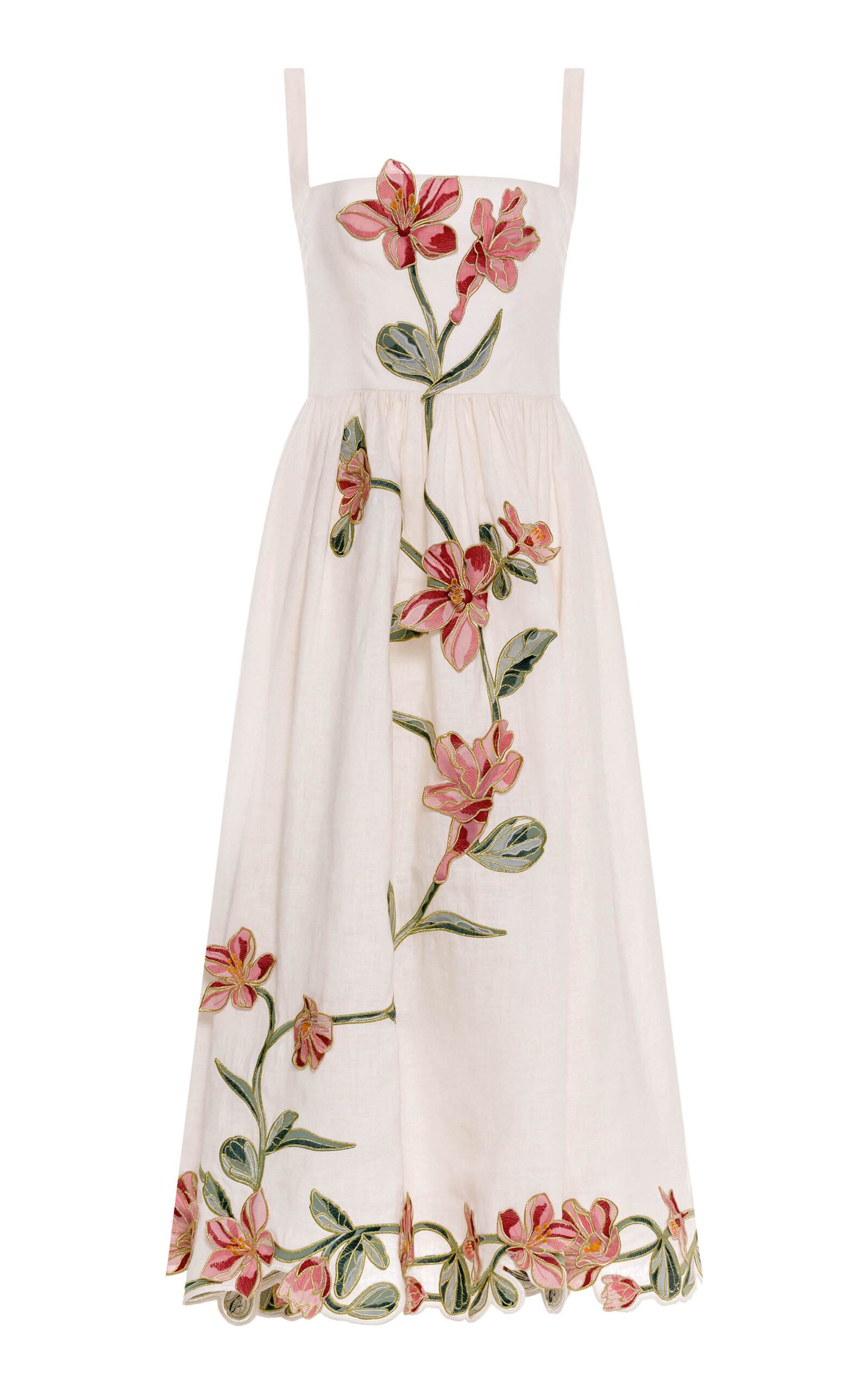 Agua by Agua Bendita Mielero Midi Castillo Linen Maxi Dress - Moda Operandi