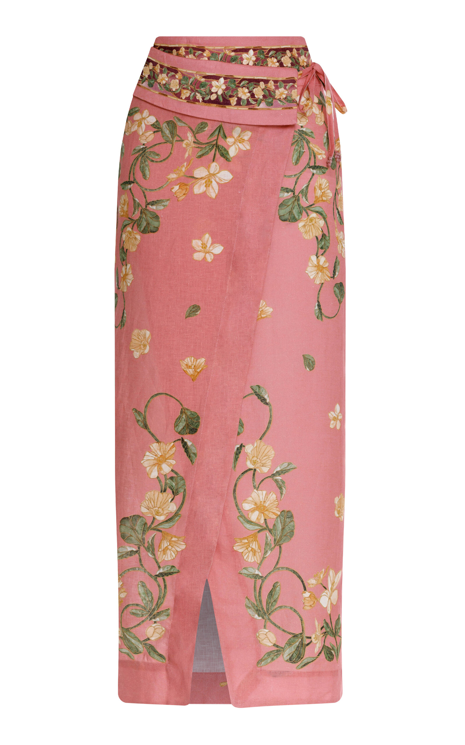 Agua by Agua Bendita Tierra Castillo Linen Wrap Maxi Skirt - Moda Operandi