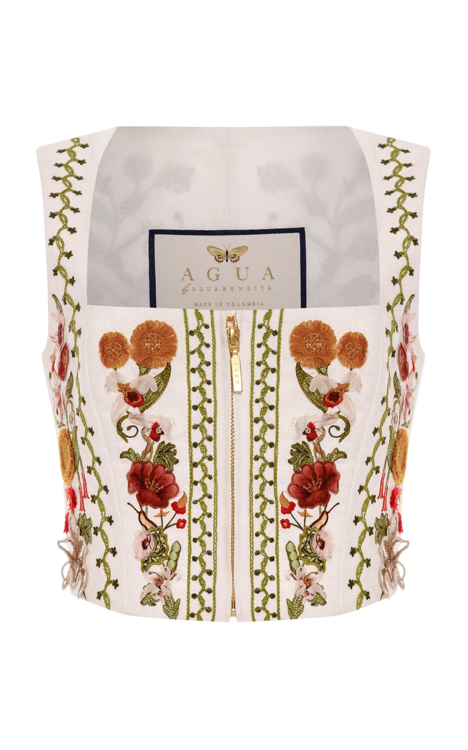 Agua by Agua Bendita Cornalina Tristan Linen Top - Moda Operandi