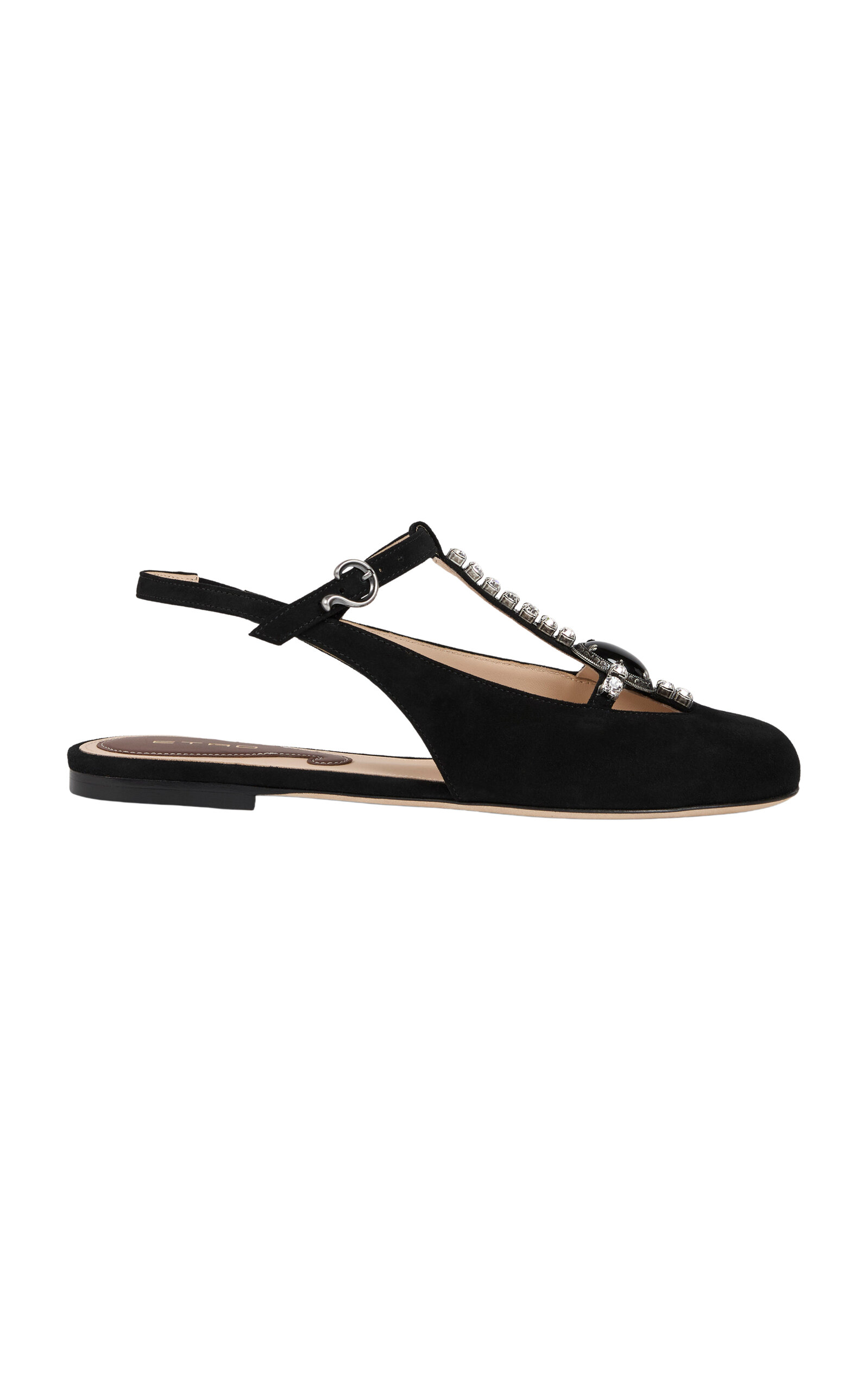 Etro Suede Fondo Ballerina In Black