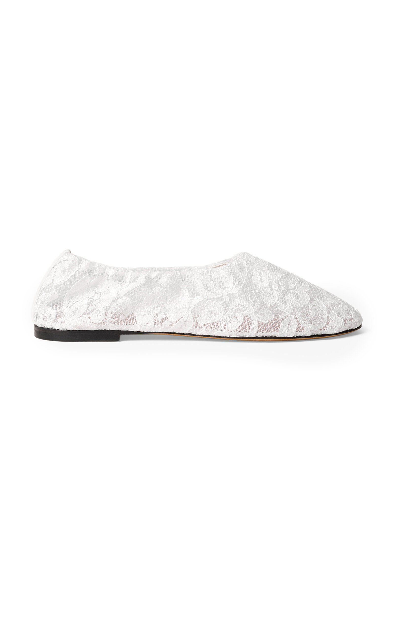 Odissi Aicha Lace Ballerina Flats In White