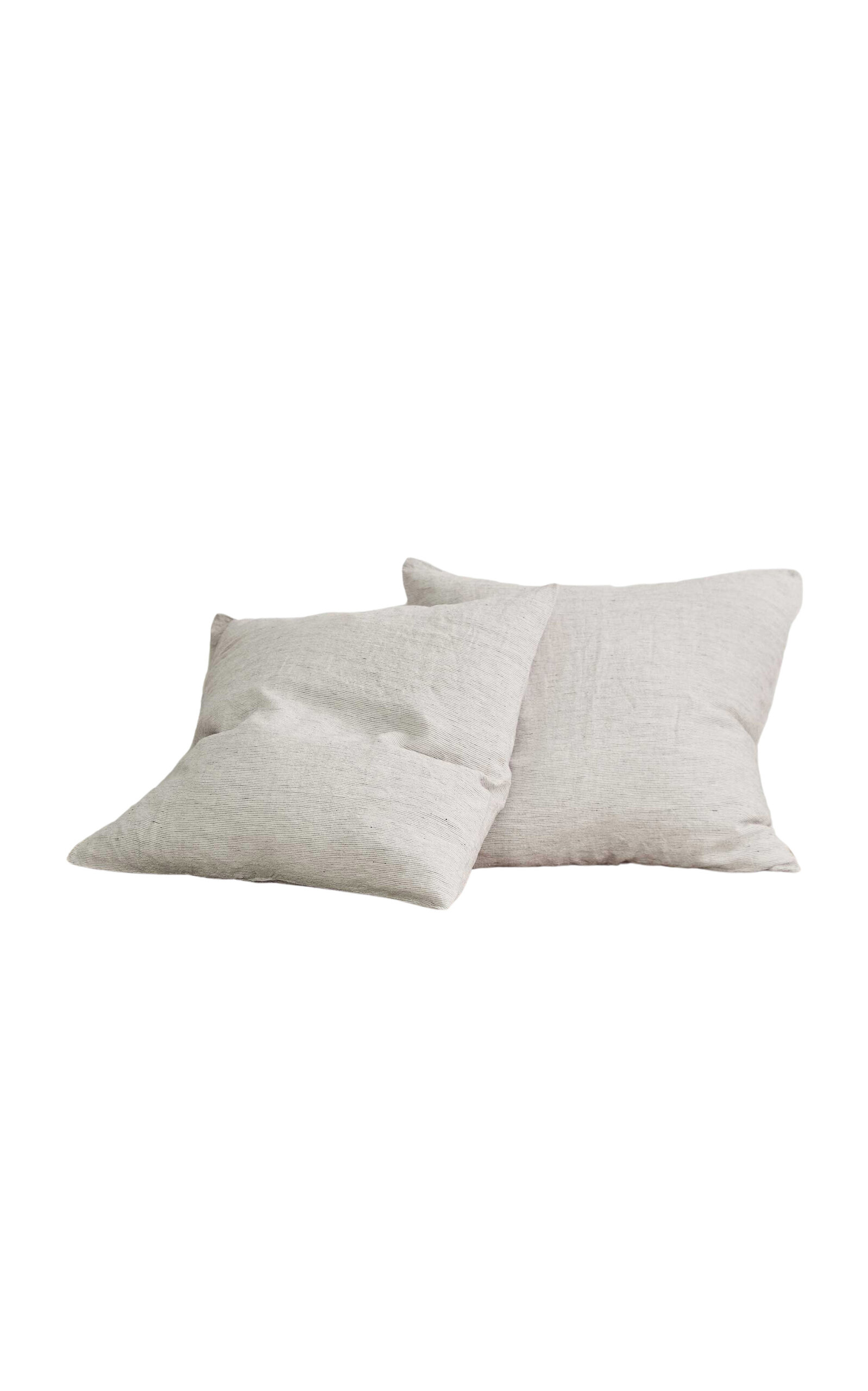Cultiver - Set-of-two Linen Euro Pillowcases - Black/white In Black,white